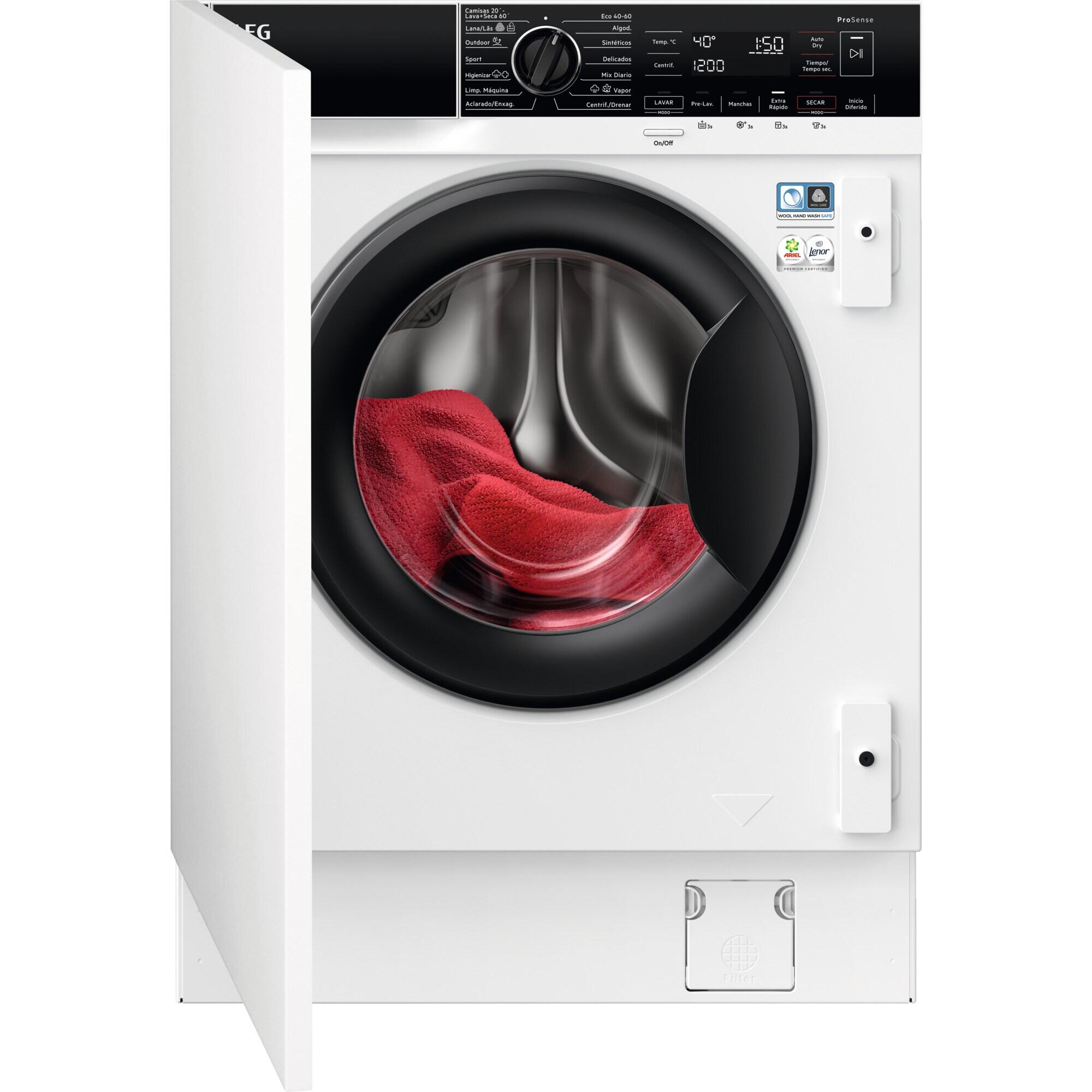 lavadora secadora aeg lwn8e8636f carga frontal 84 kg 1600 rpm 15 programas clase a blanco