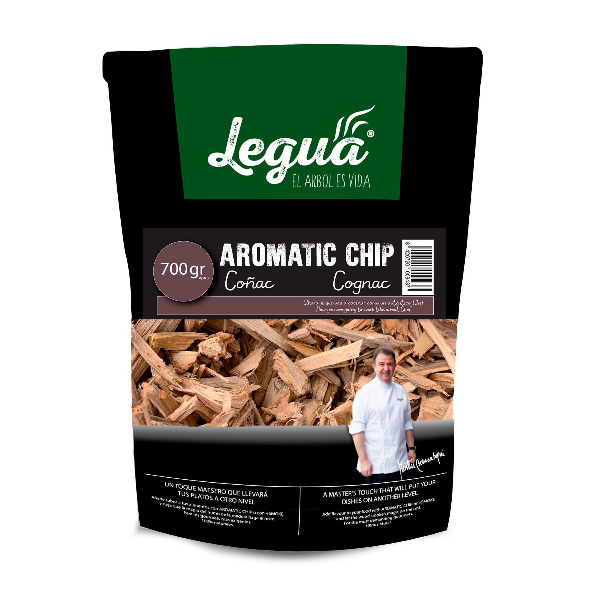 chips de madera de barrica de conac para ahumar