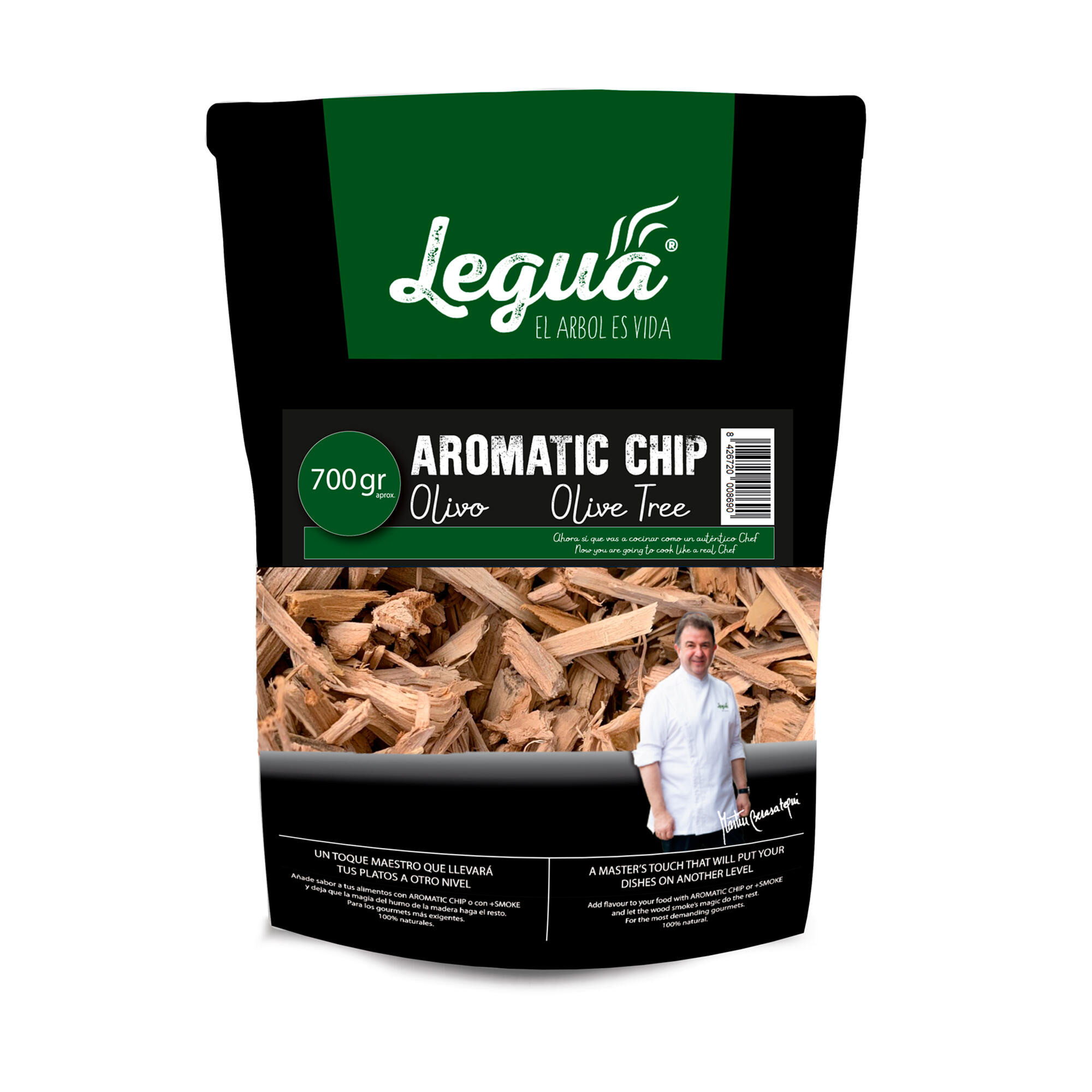 chips de madera de olivo para ahumar