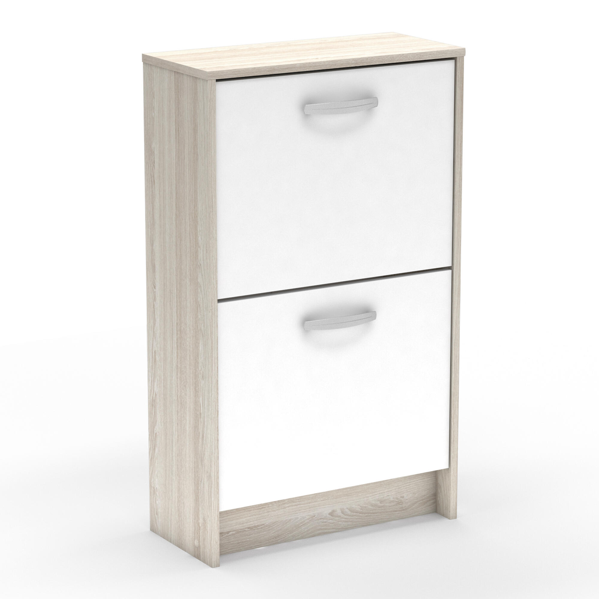 Zapatero Nano con 3 compartimentos para 8 pares en melamina color blanco 53.9x90.6x24.4 cm - 5