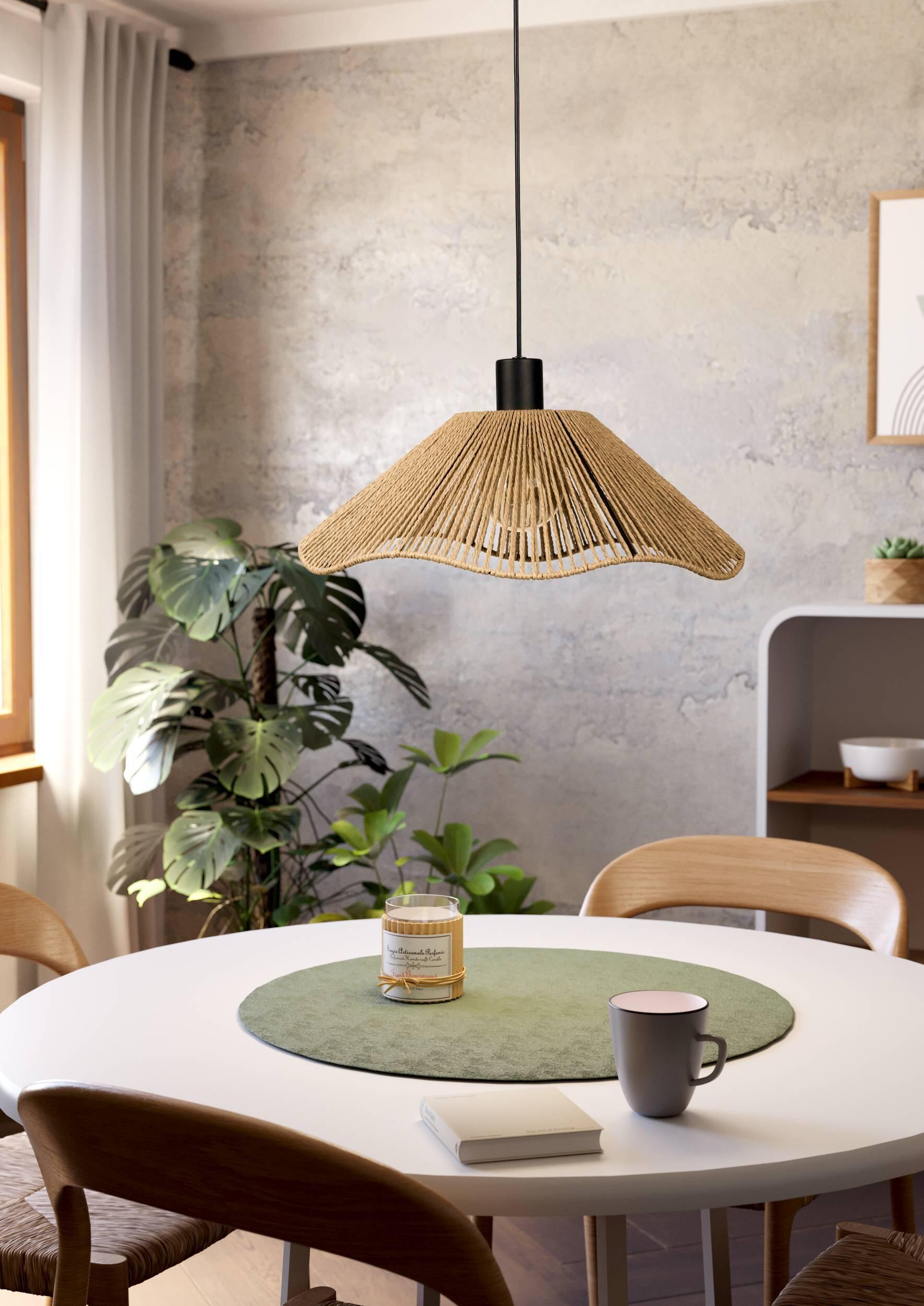 Lámpara de techo colgante de fibra natural beige 1 luz E27 Siruela ø40 cm - 7