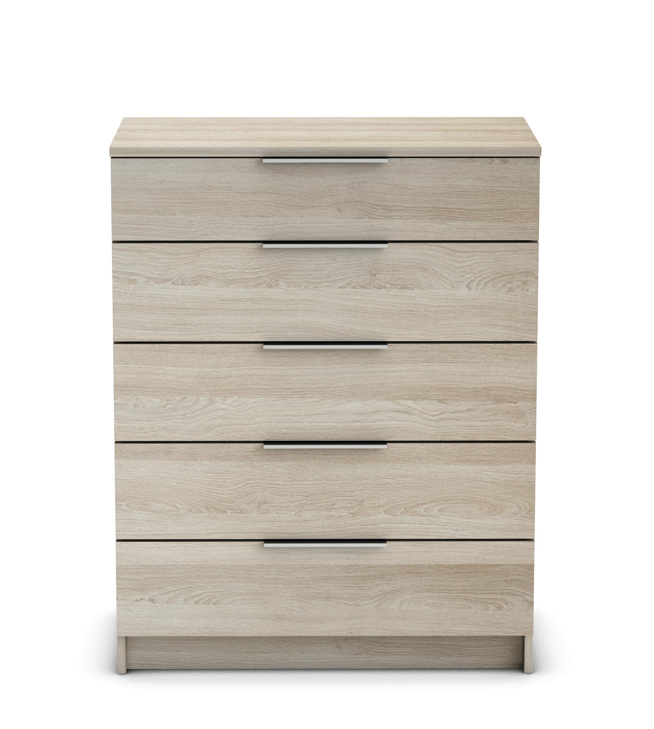 Cómoda Space 5 cajones 80x42x102cm roble - 4