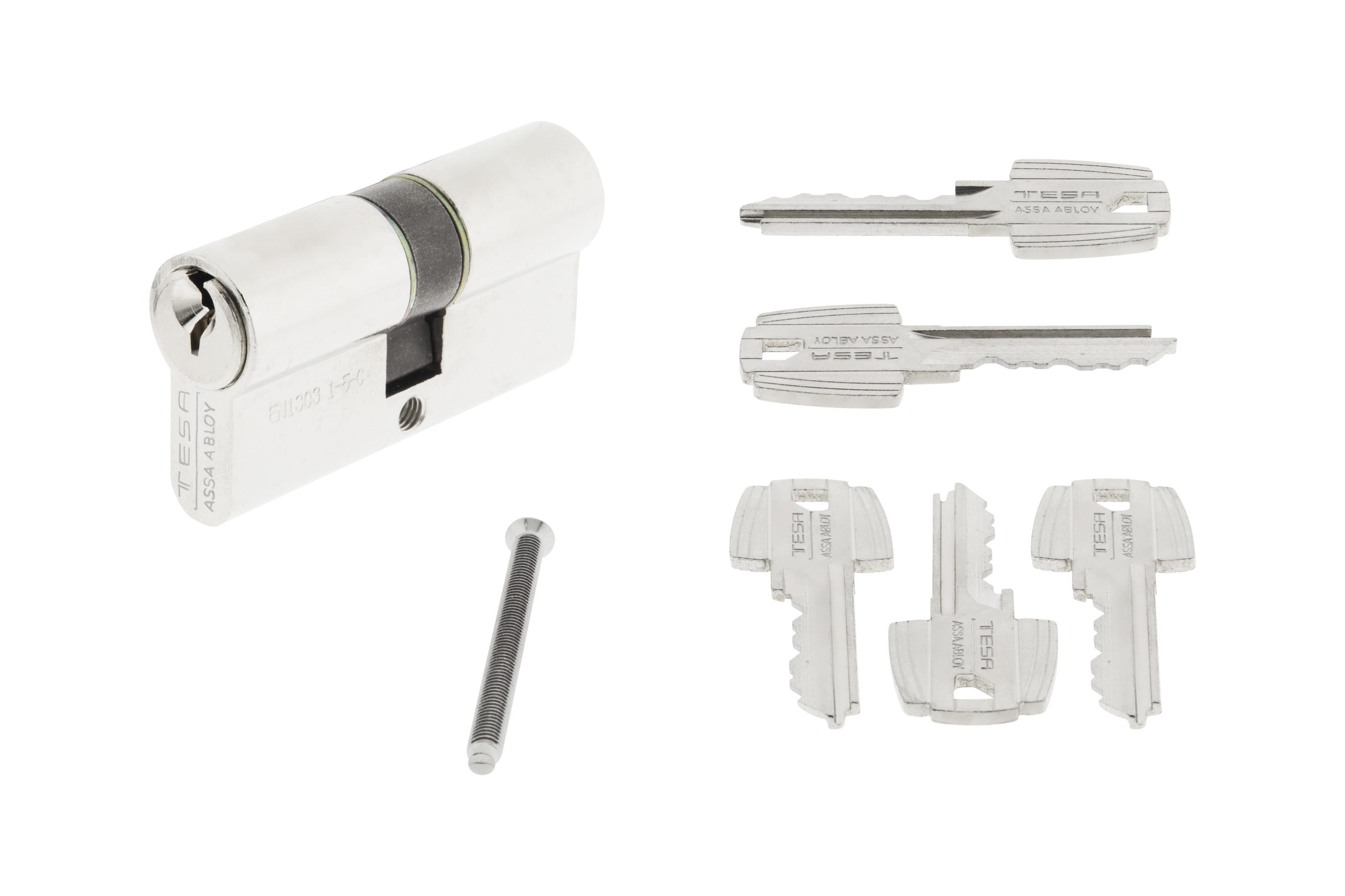 Cilindro Perfil Europeo pera De 30 30 Mm TESA ASSA ABLOY Plata cilindro-perfil-europeo-pera-de-30-30-mm-tesa-assa-abloy-plata