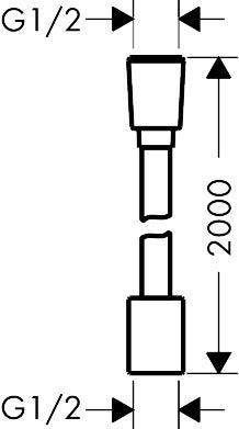 Flexible de douche L.200 cm chrome, HANSGROHE Designflex - 5
