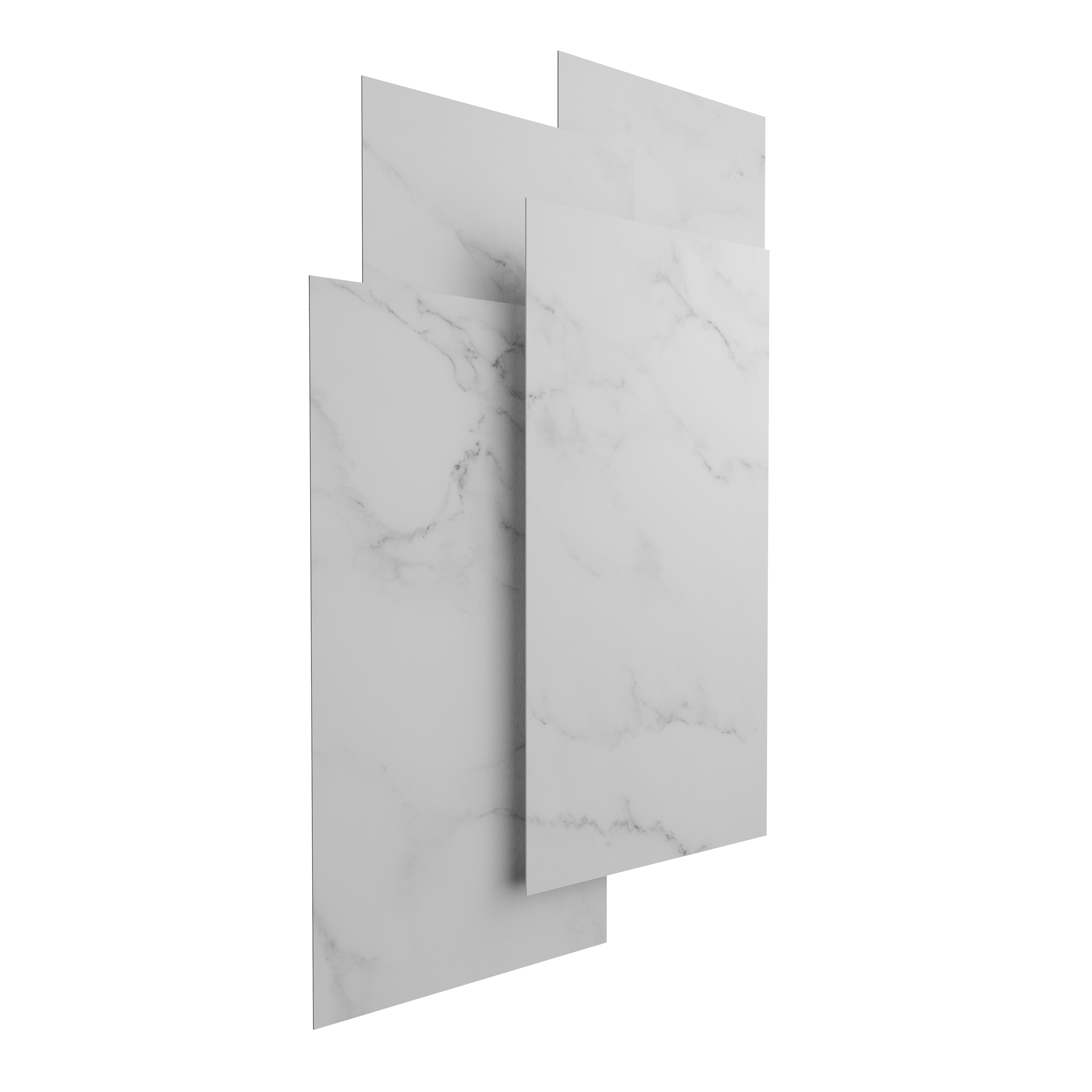 Panele ścienne XPS wodoodporne do łazienki ryflowane PS biały marmur 60x120cm - 4