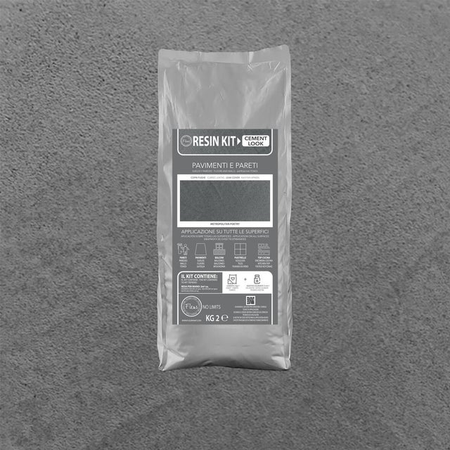 Rivestimento decorativo Kit Resina Cemento FLEUR grigio Metropolitan Poetry 2 Kg