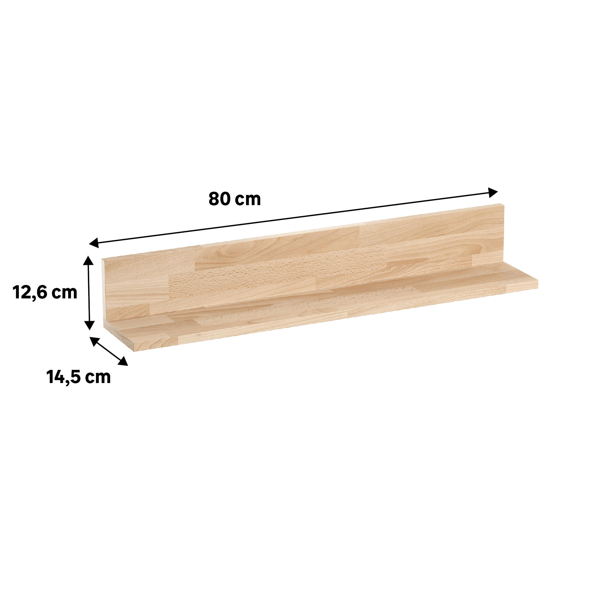 Mensola a muro Eleki Shelf a l in truciolare L 80 x P 14.5 cm faggio - 9
