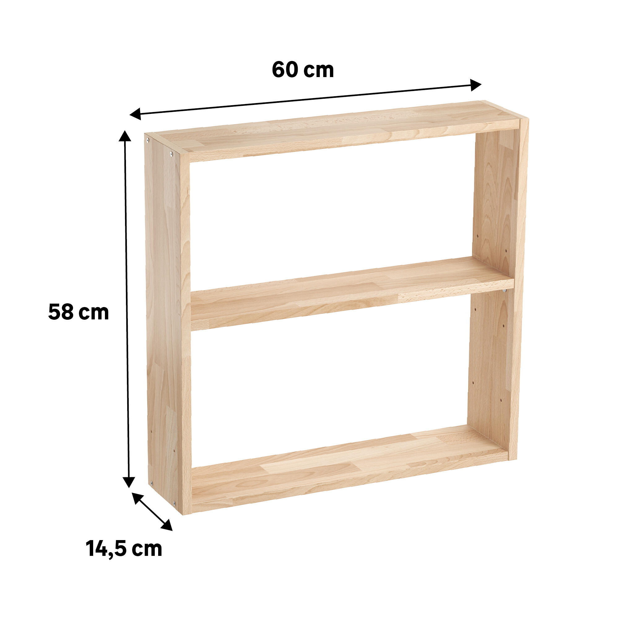 Estante mural Eleki acabado madera H 58 x L 60 x P 14.5 cm - 2