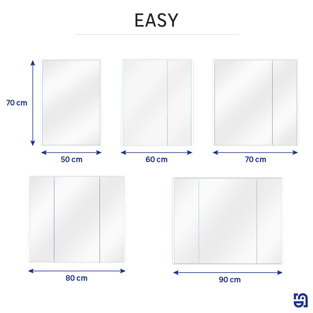 Specchio Contenitore Con Illuminazione Easy SENSEA bianco L 80 x H 70.7 x P 16 cm - 5