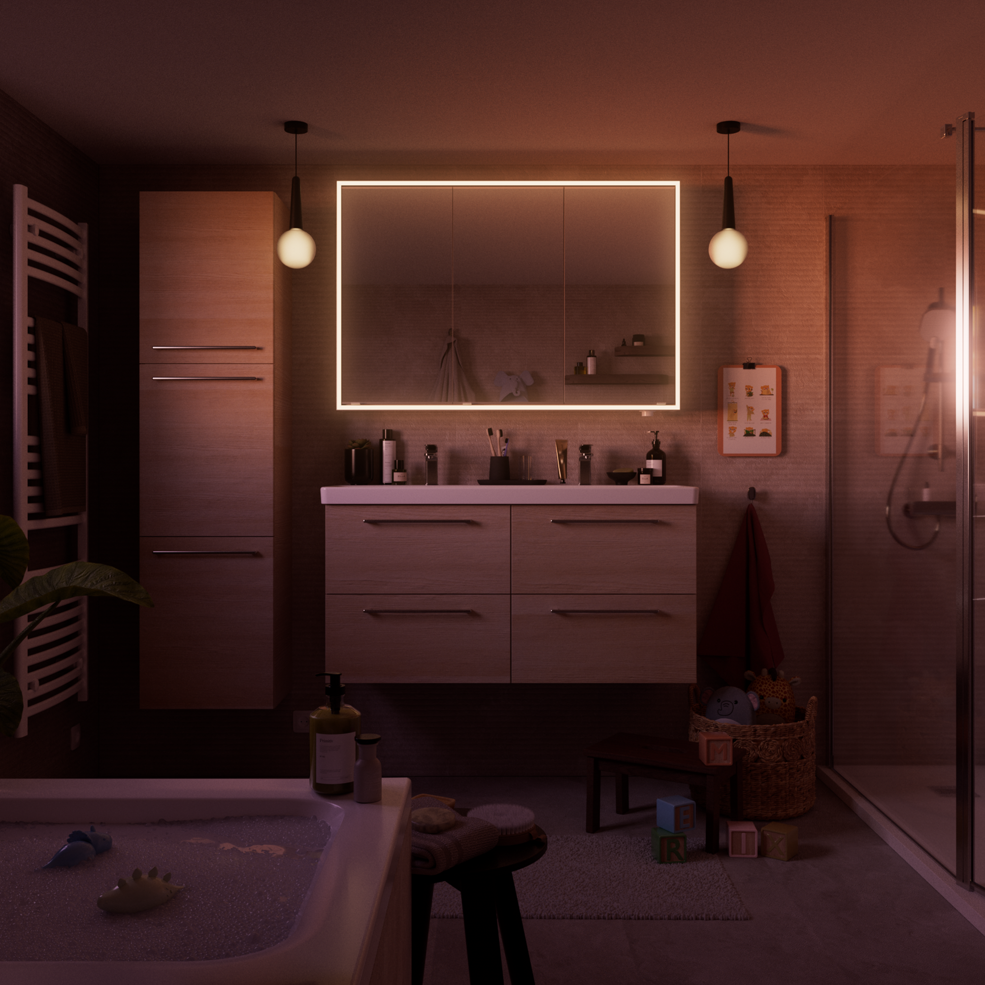 Armoire de toilette lumineuse led 3p H.80 x l.120 x P.16.9 cm chromé Remix - 4