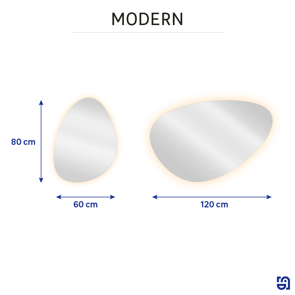 Espejo de baño con luz LED ambiente,  Modern Pebble incoloro con antivaho, táctil 60x80 cm - 9