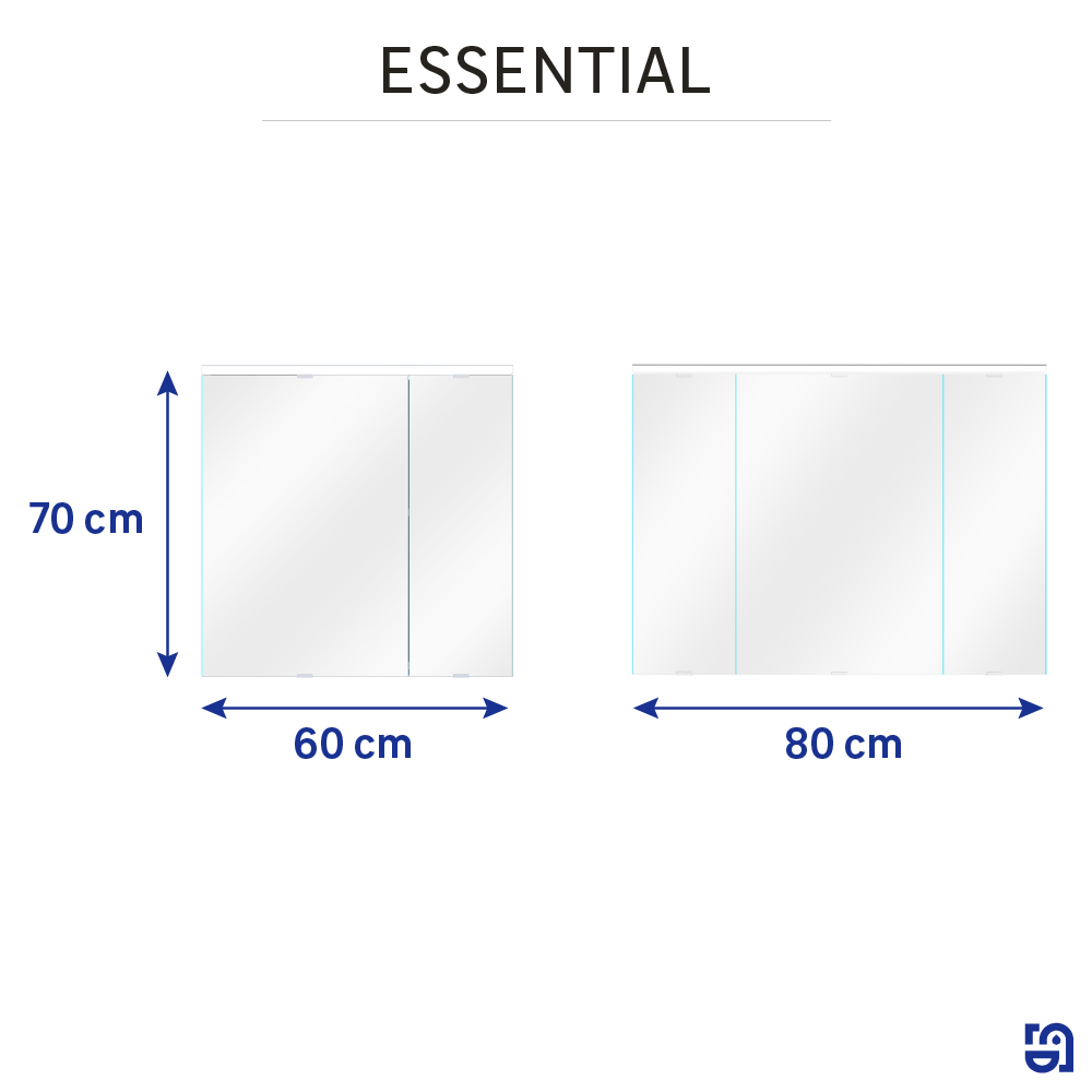 Armoire led 2p de toilette lumineuse l. 60 cm l. 60 cm H. 60 cm P. 17 cm, blanc  - 7