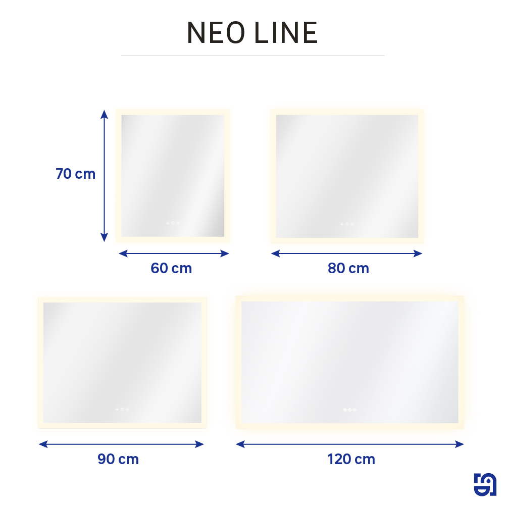 Miroir lumineux rectangulaire l.120 x H.70 cm Neo line - 9