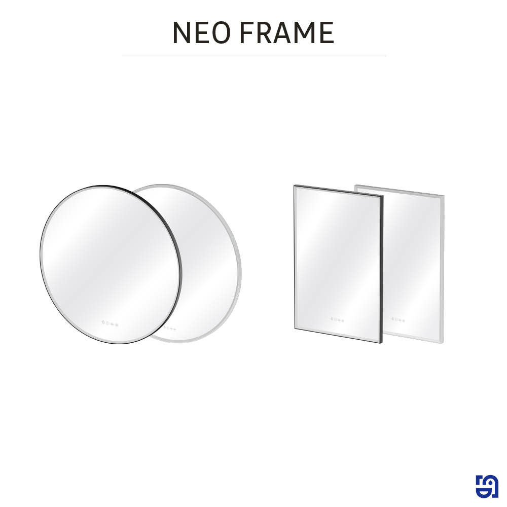 Espejo de baño con luz LED ambiente,  frontal, ,  New Frame gris/plata con antivaho, táctil 120x90cm - 9