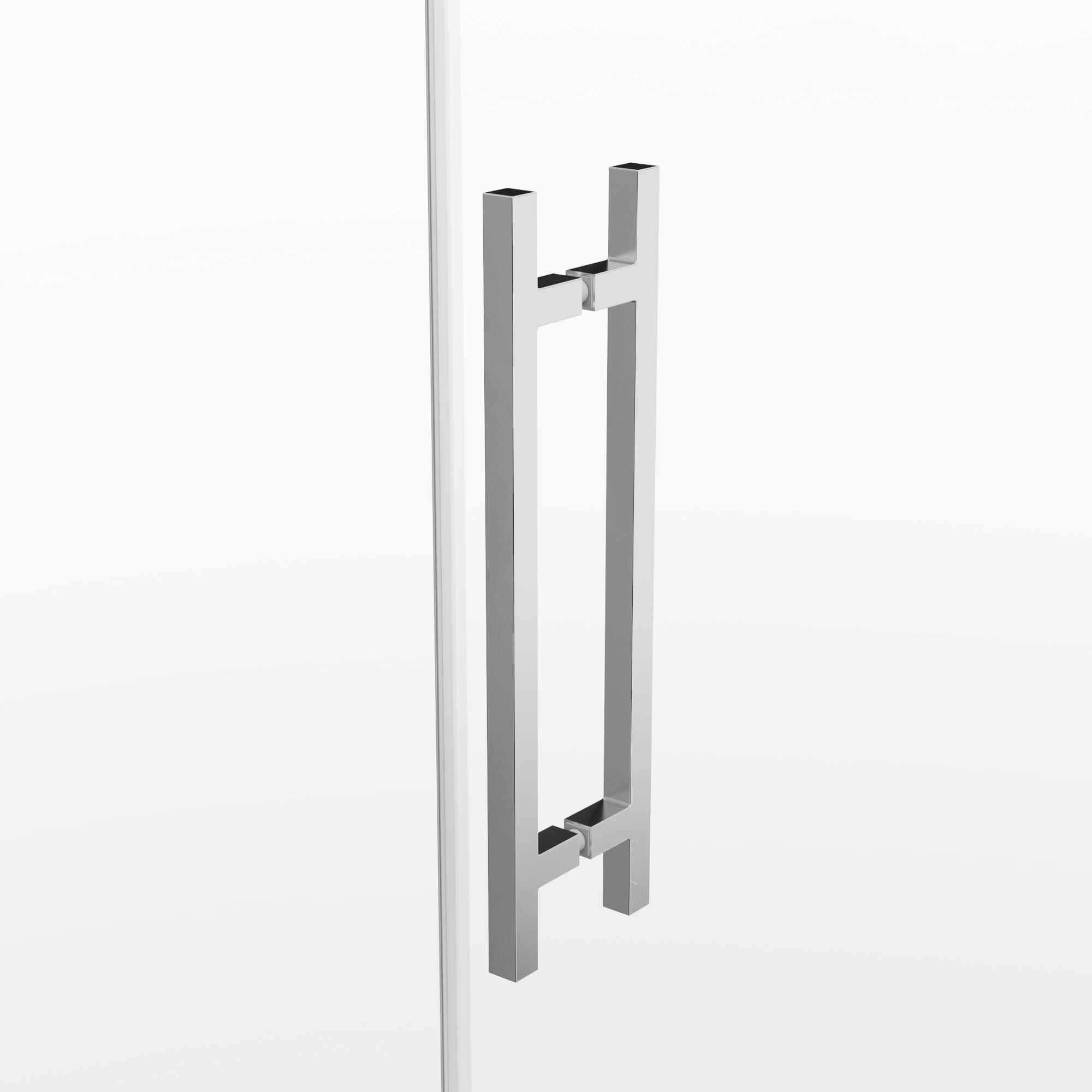 Mampara de ducha frontal 1 fijo + 1 puerta corredera transparente Slim perfil aluminio cromo (115-120)x195 cm cierre magnético con guía inferior marca GME - 6