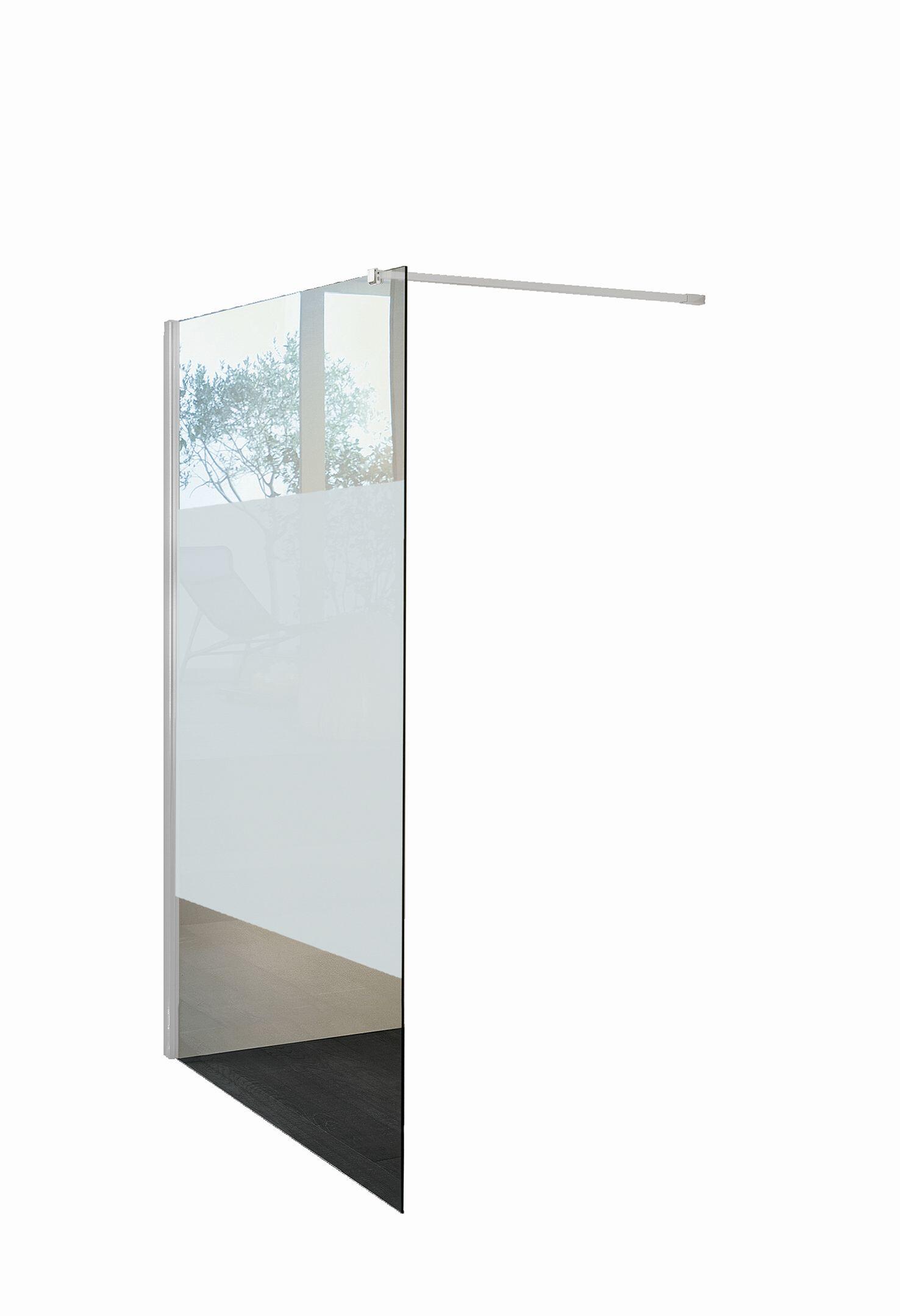 Glass Walk In Box Box doccia walk-in Wens L 120 x H 200 cm, vetro 6 mm serigrafato bianco ...