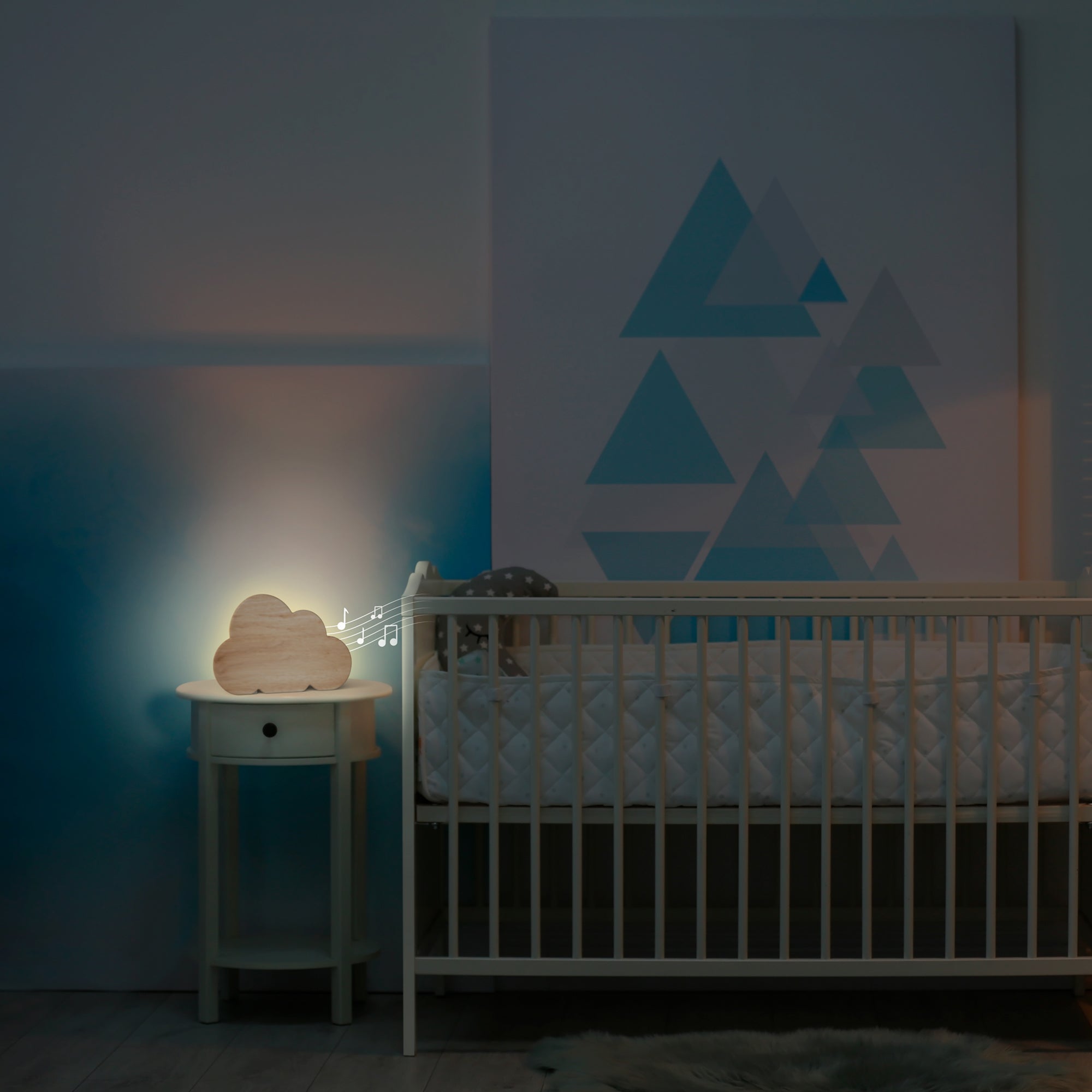 Lámpara de mesa infantil led nao con altavoz bluetooth blanco