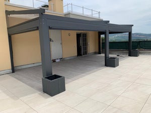 TOOLPORT Tendone per Feste Gazebo 6x12 m Bianco PE 550 N Impermeabile Protezione UV Tenda Giardino Sagre Eventi Mercati Esterno con Telaio a Pavimento