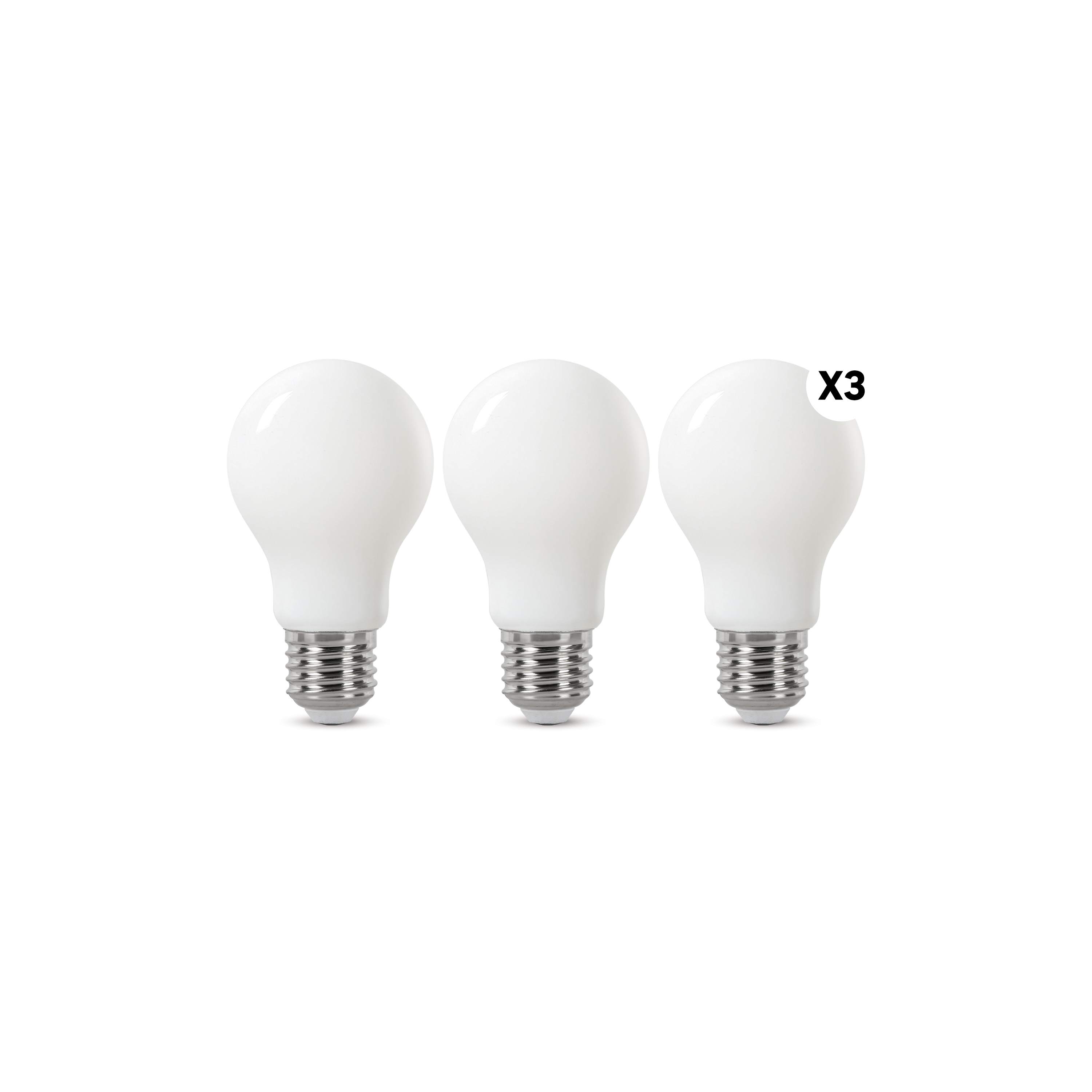Lot de 3 ampoules led,  E27, 806lm, classe énergétique A, blanc chaud, LEXMAN - 2