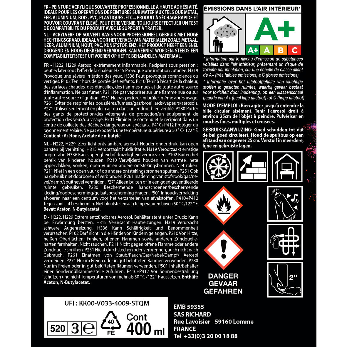 Multi-supports RICHARD blanc perle RAL 1013 brillant 400 ml - 4