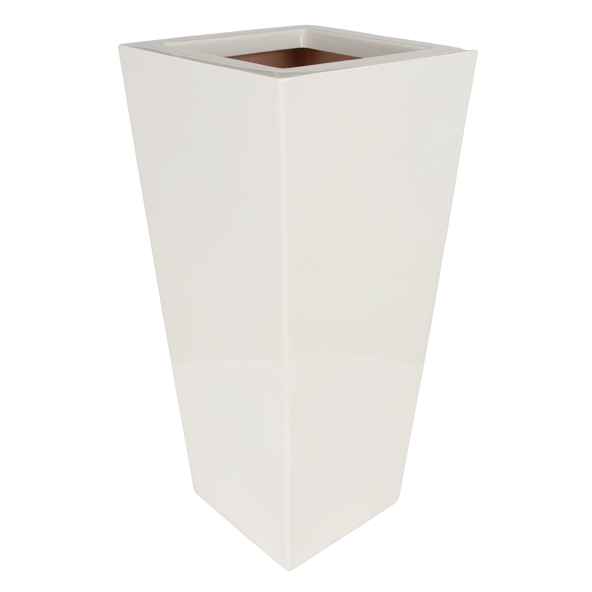 Osłonka doniczki Quattro 30x30 cm kremowa Cermax
