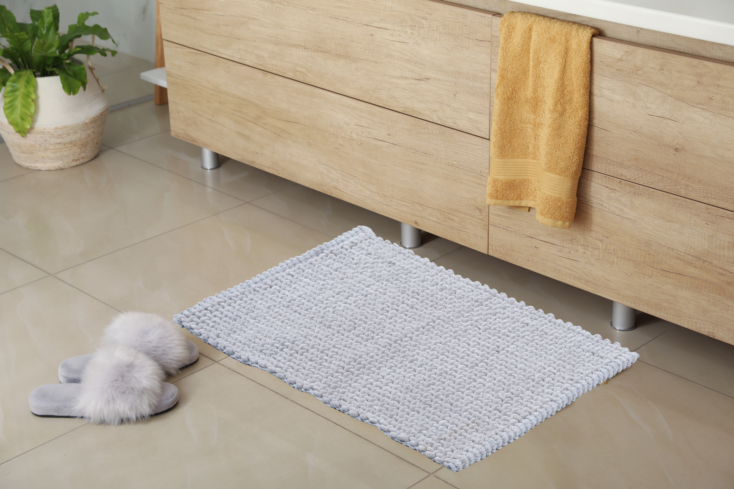 Dywanik łazienkowy szary Belweder 80 x 50 cm Multi-Decor - 2