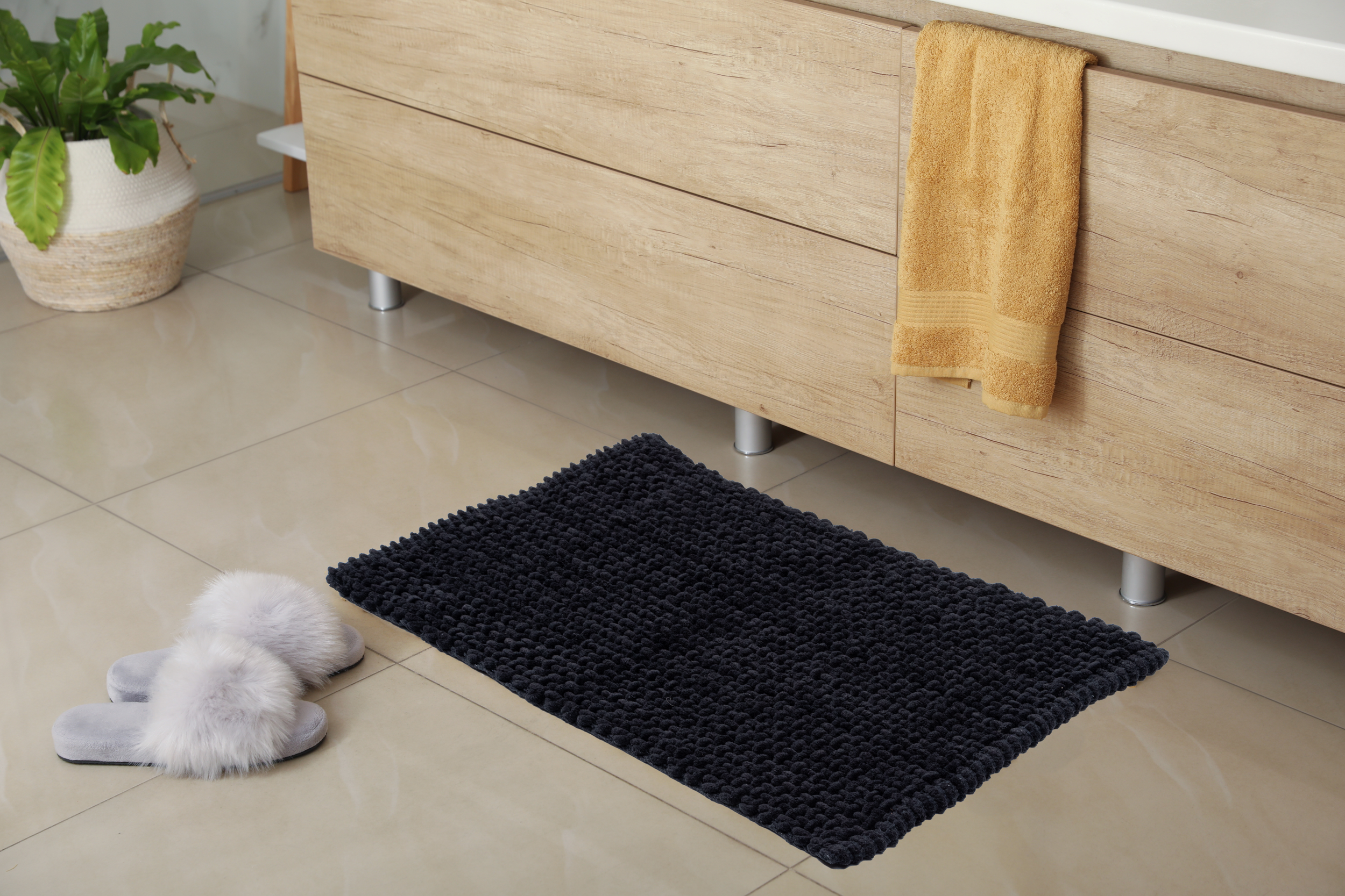 Dywanik łazienkowy czarny Belweder 80 x 50 cm Multi -Decor - 2