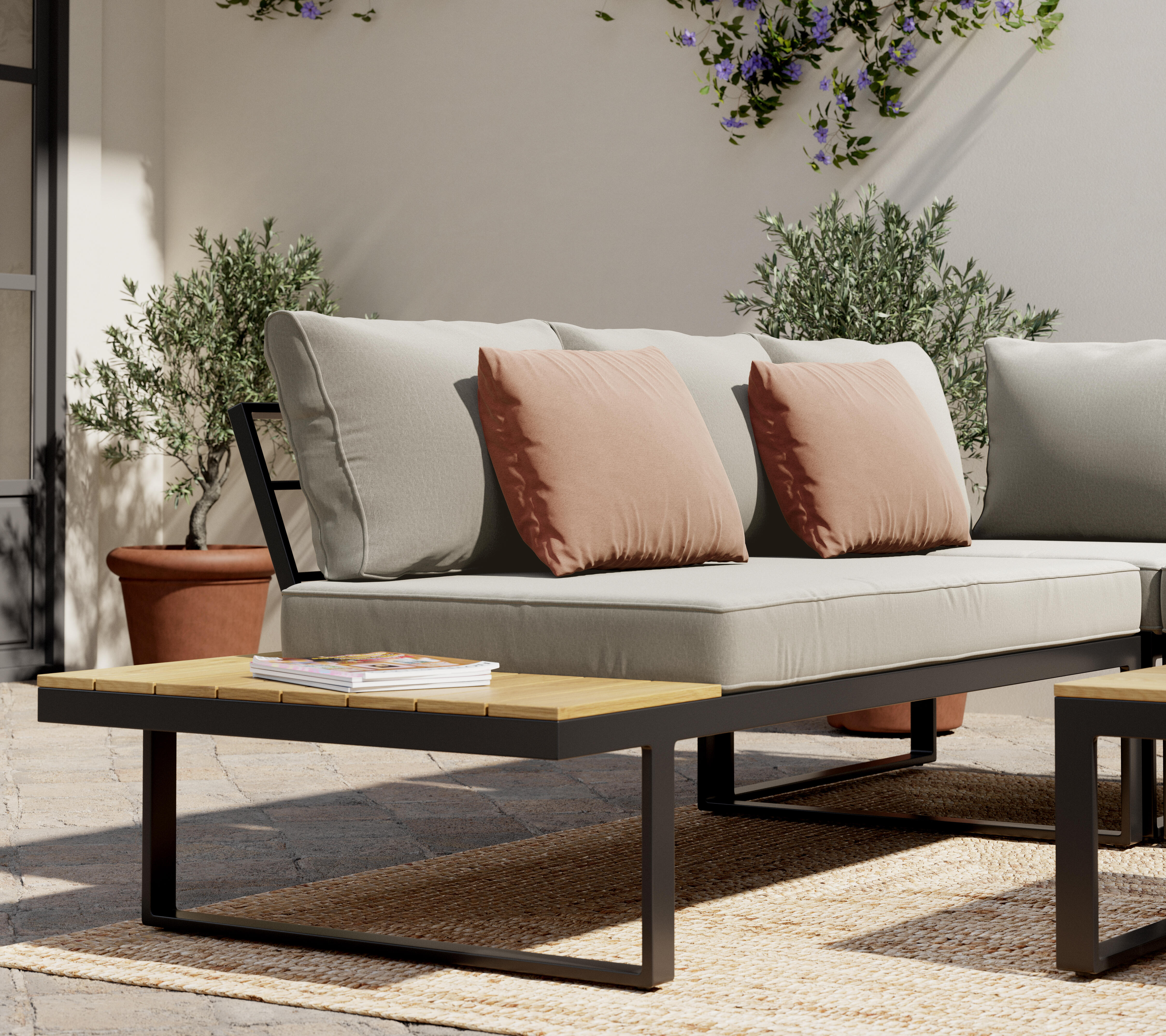 Conjunto de canto com mesa 5P CAPRI Moka - 4