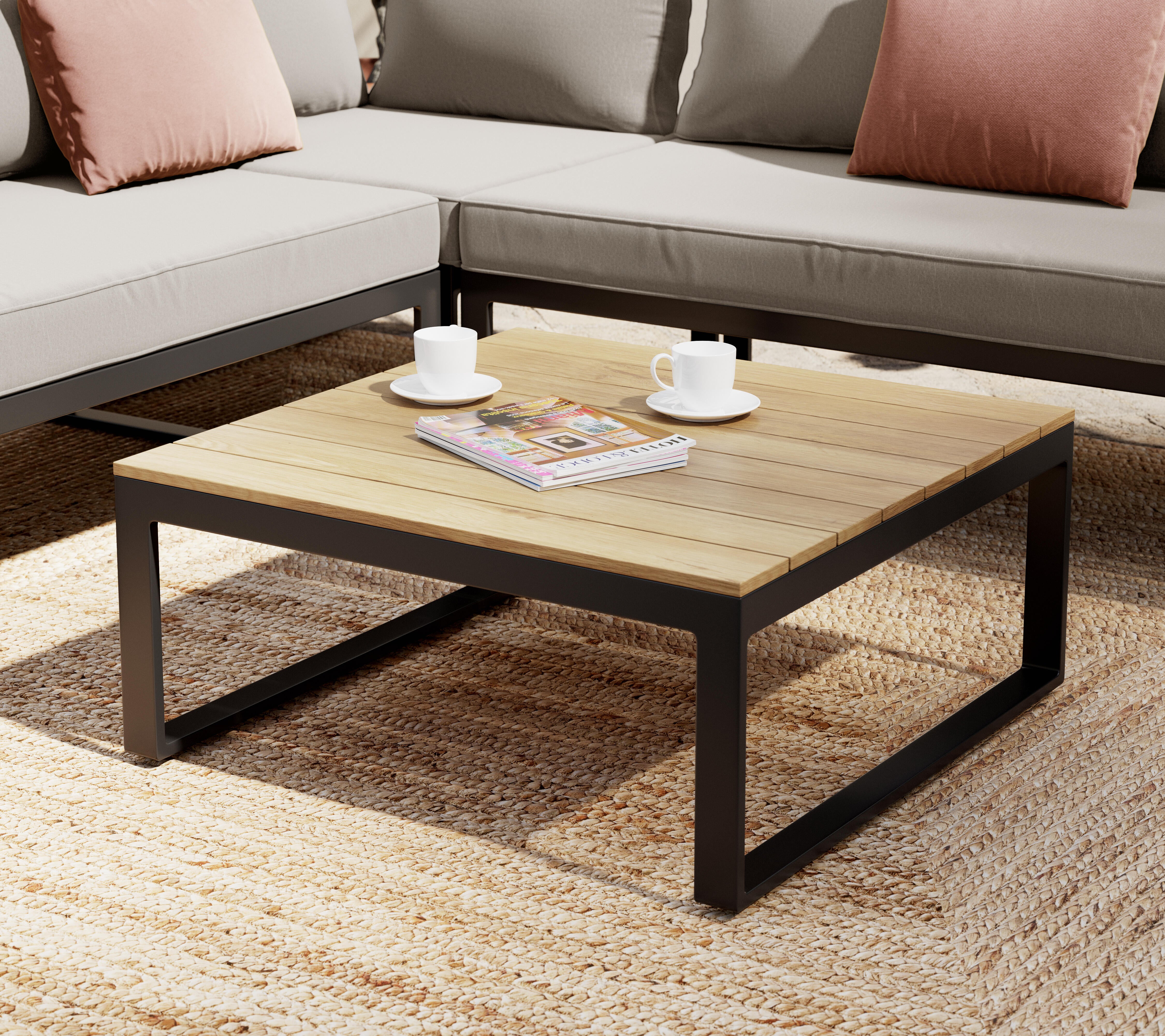 Set de porche de jardín esquinero de aluminio Capri moka - 6