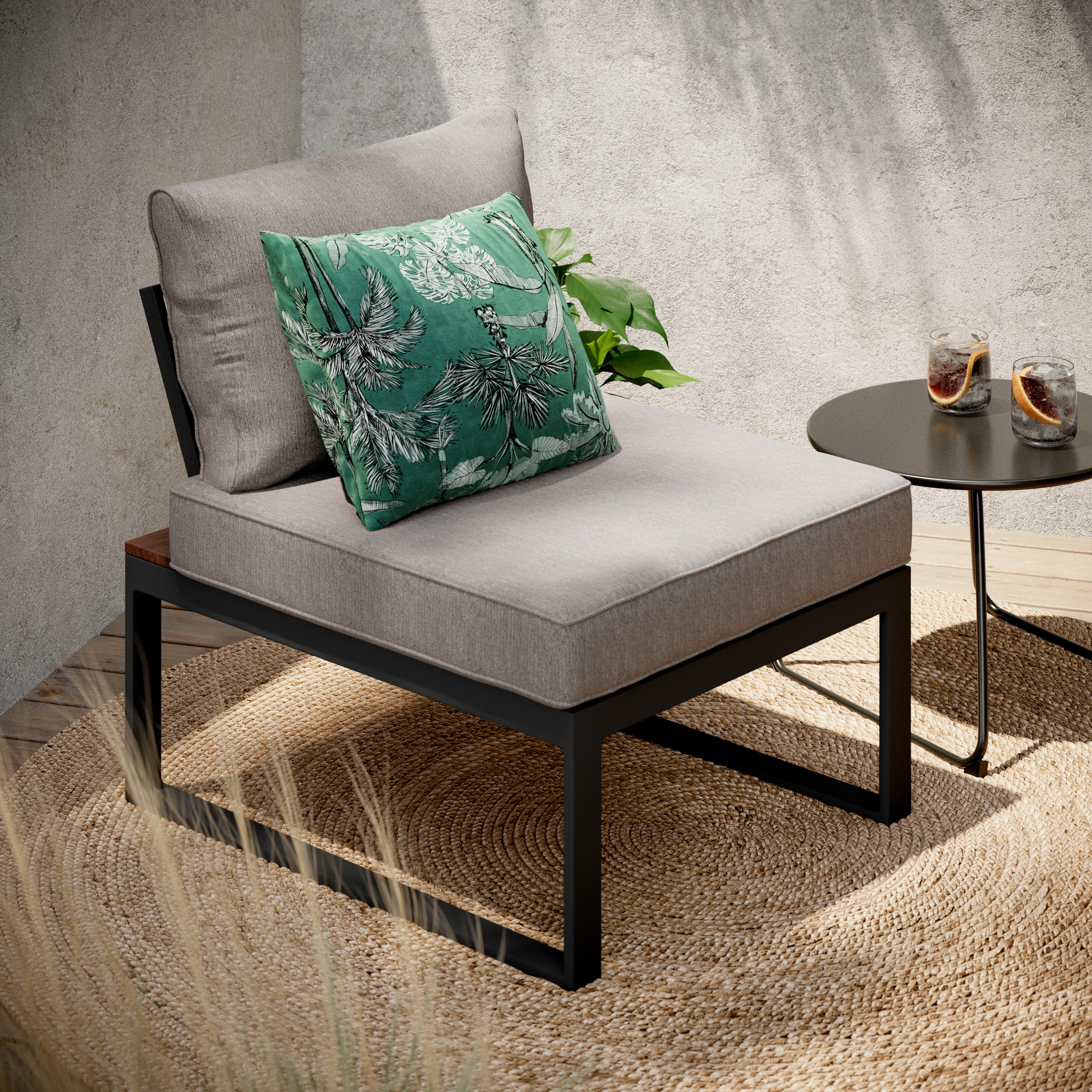 Sofá de jardín de aluminio Capri moka - 4