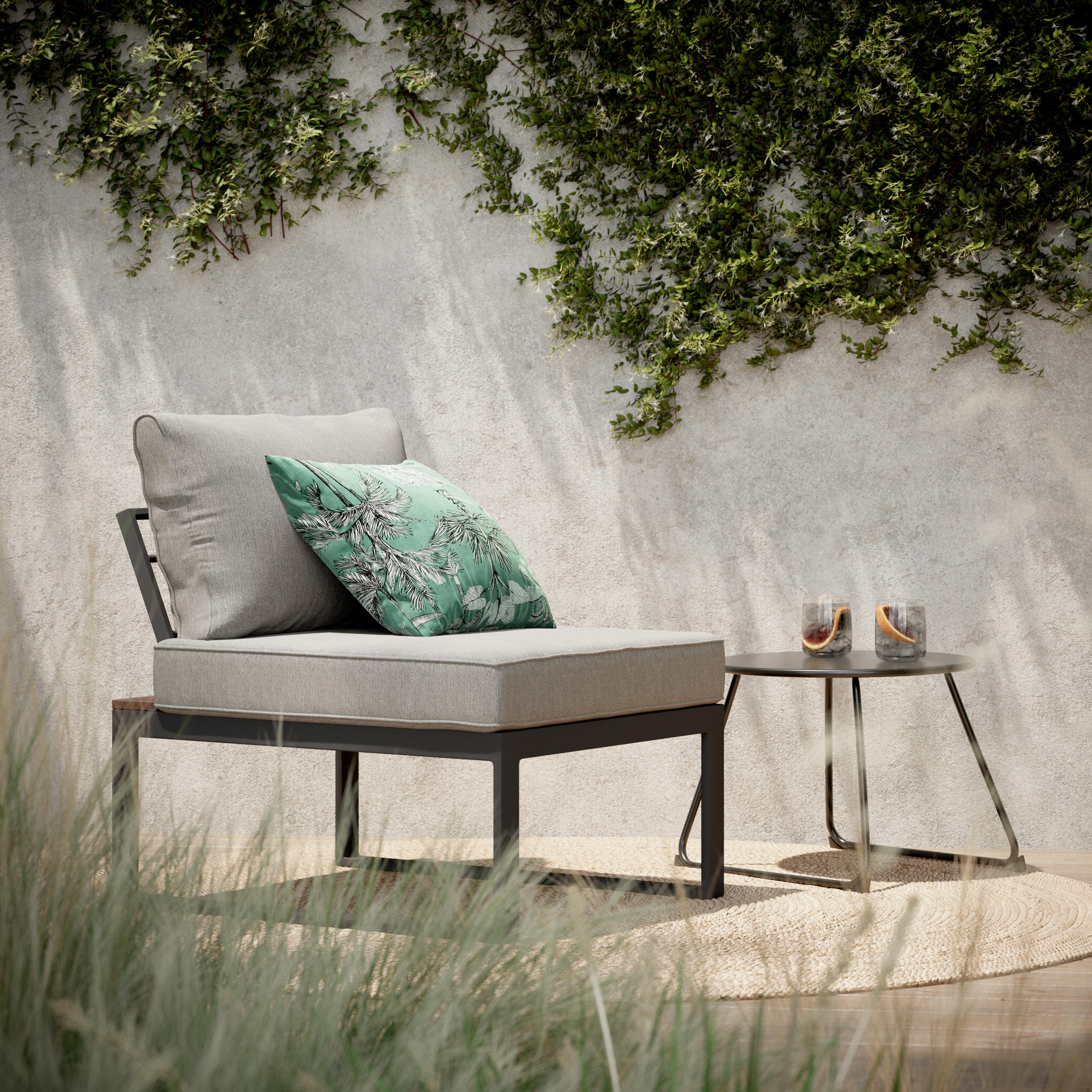 Sofá de jardín de aluminio Capri moka - 3