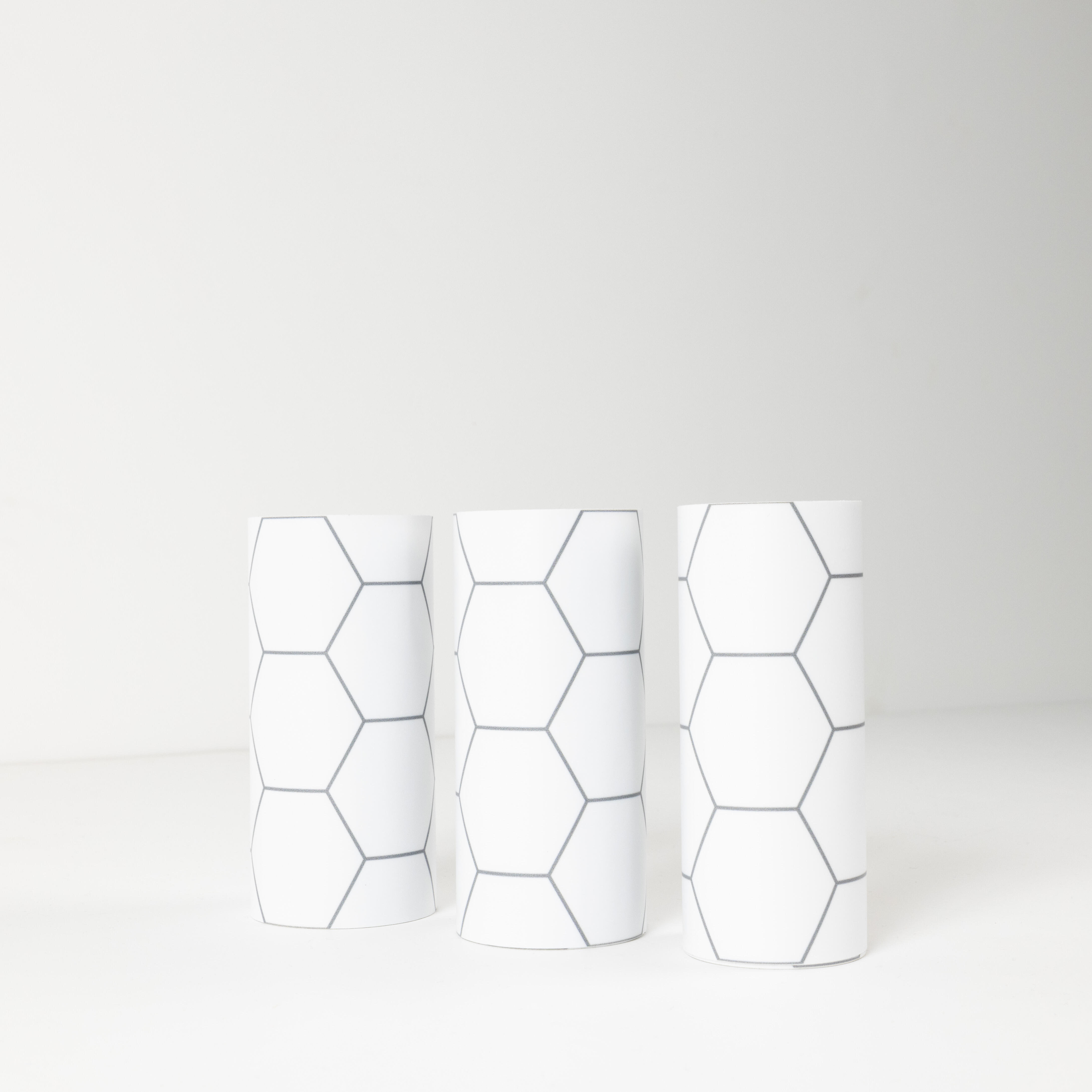 Cenefa adhesiva PVC lavable geométrico Hexágono blanco 300 cm x 3 m - 3