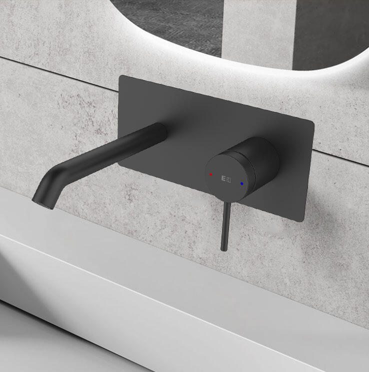 Grifo de lavabo empotrado ESSEBAGNO envol monomando negro mate. Antical. Latón - 4