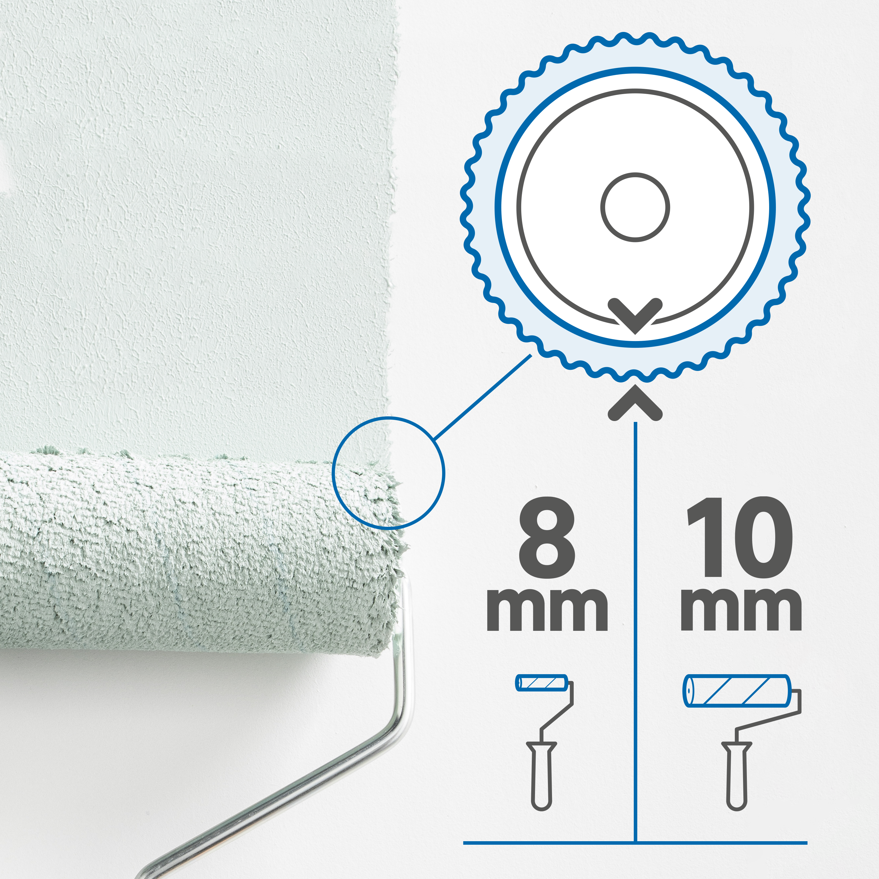 gładkie rolki ścienne 8 mm dexter - 2