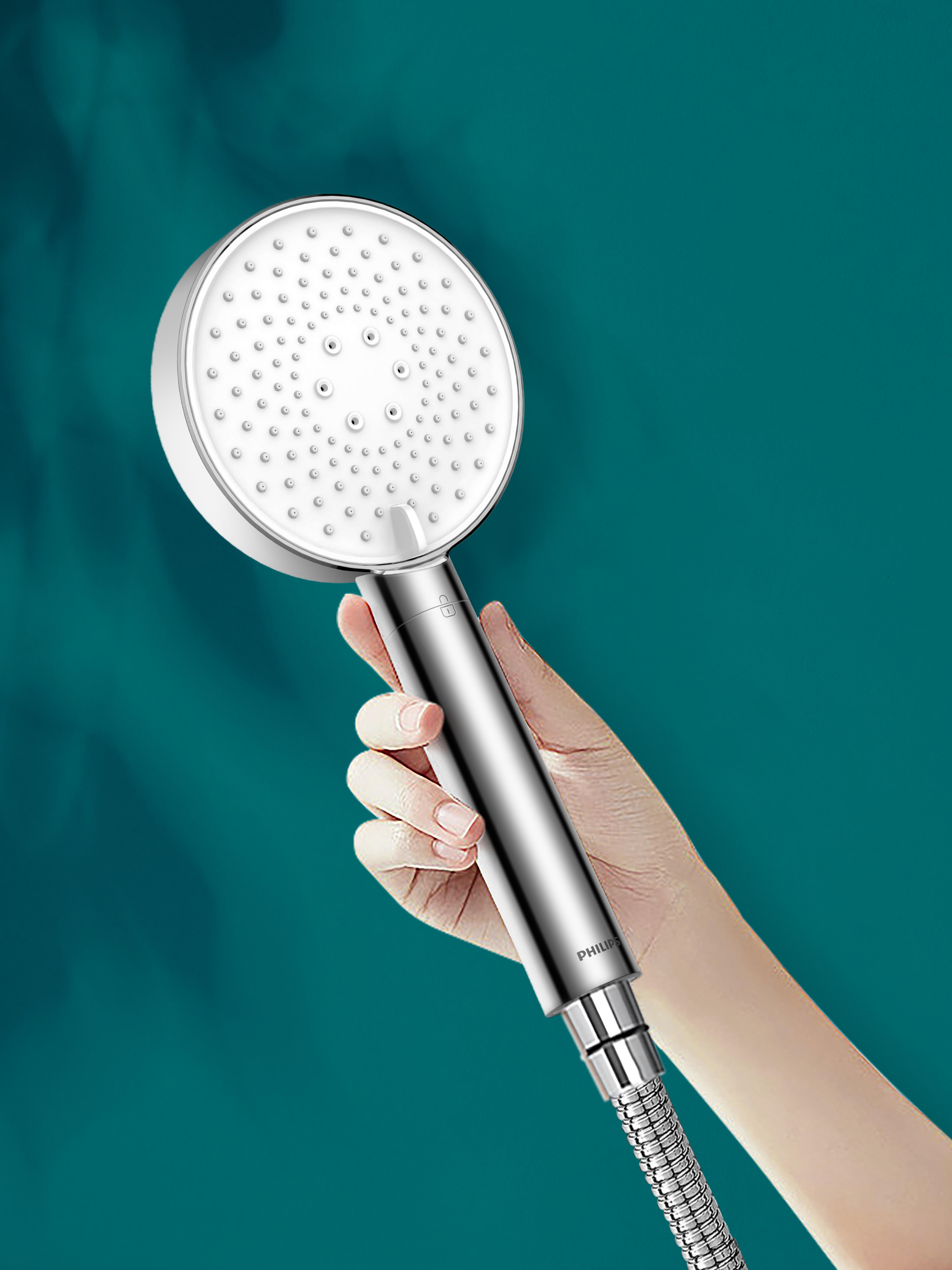 Alcachofa de ducha PHILIPS aspecto acero inoxidable con 3 funciones - 3