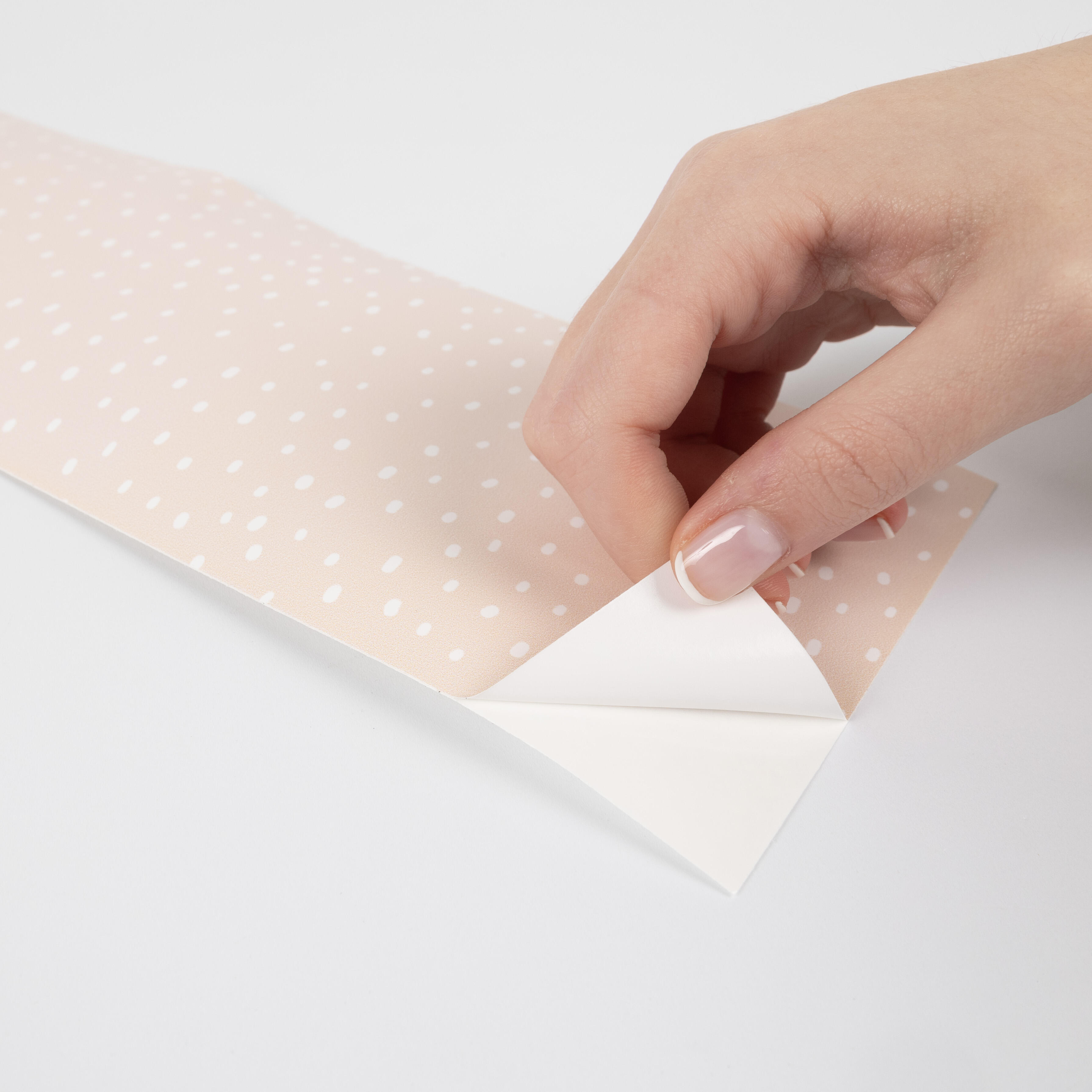 Cenefa adhesiva PVC lavable infantil Punts rosa 115 cm x 3 m - 4