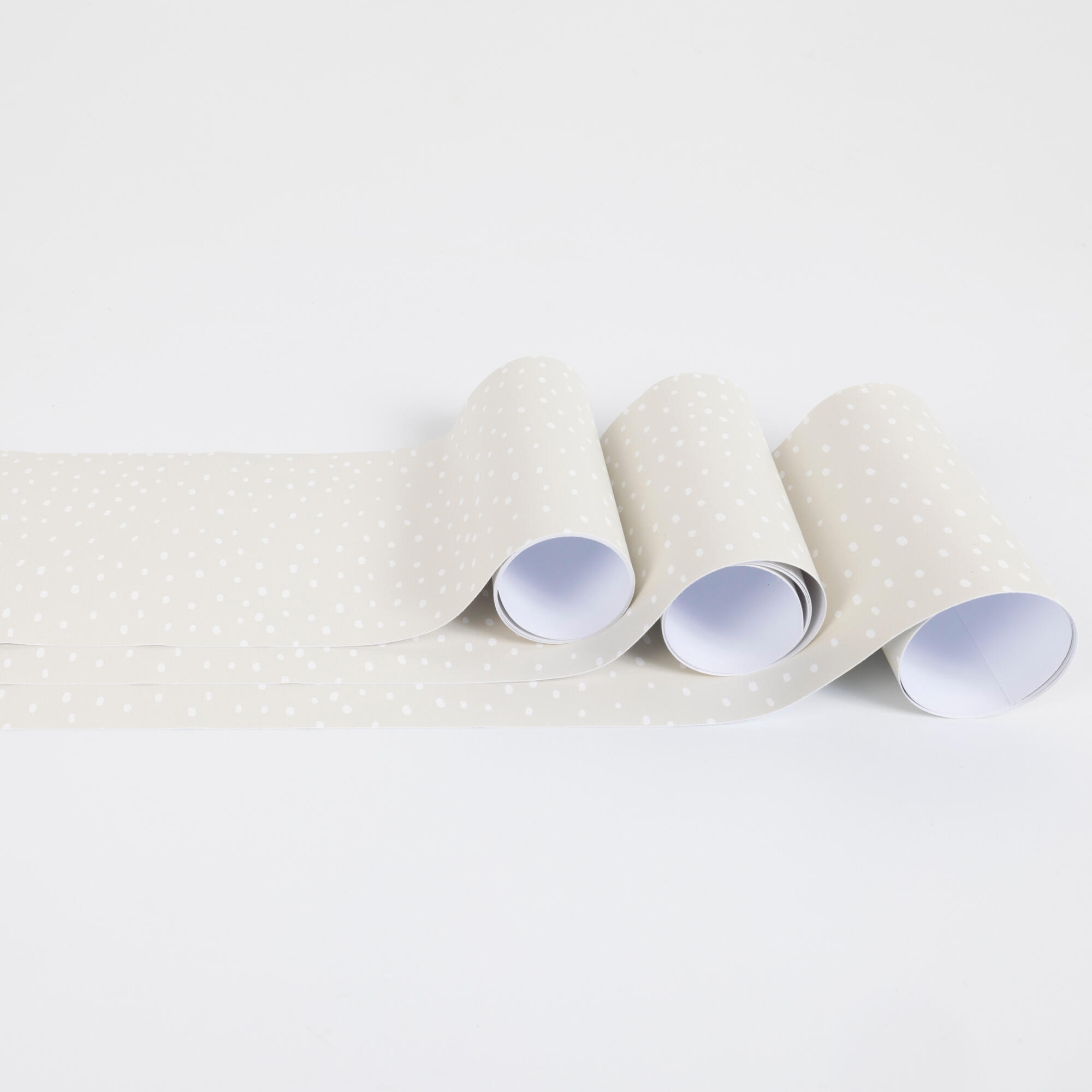 Cenefa adhesiva PVC lavable infantil Punts beige 115 cm x 3 m - 5