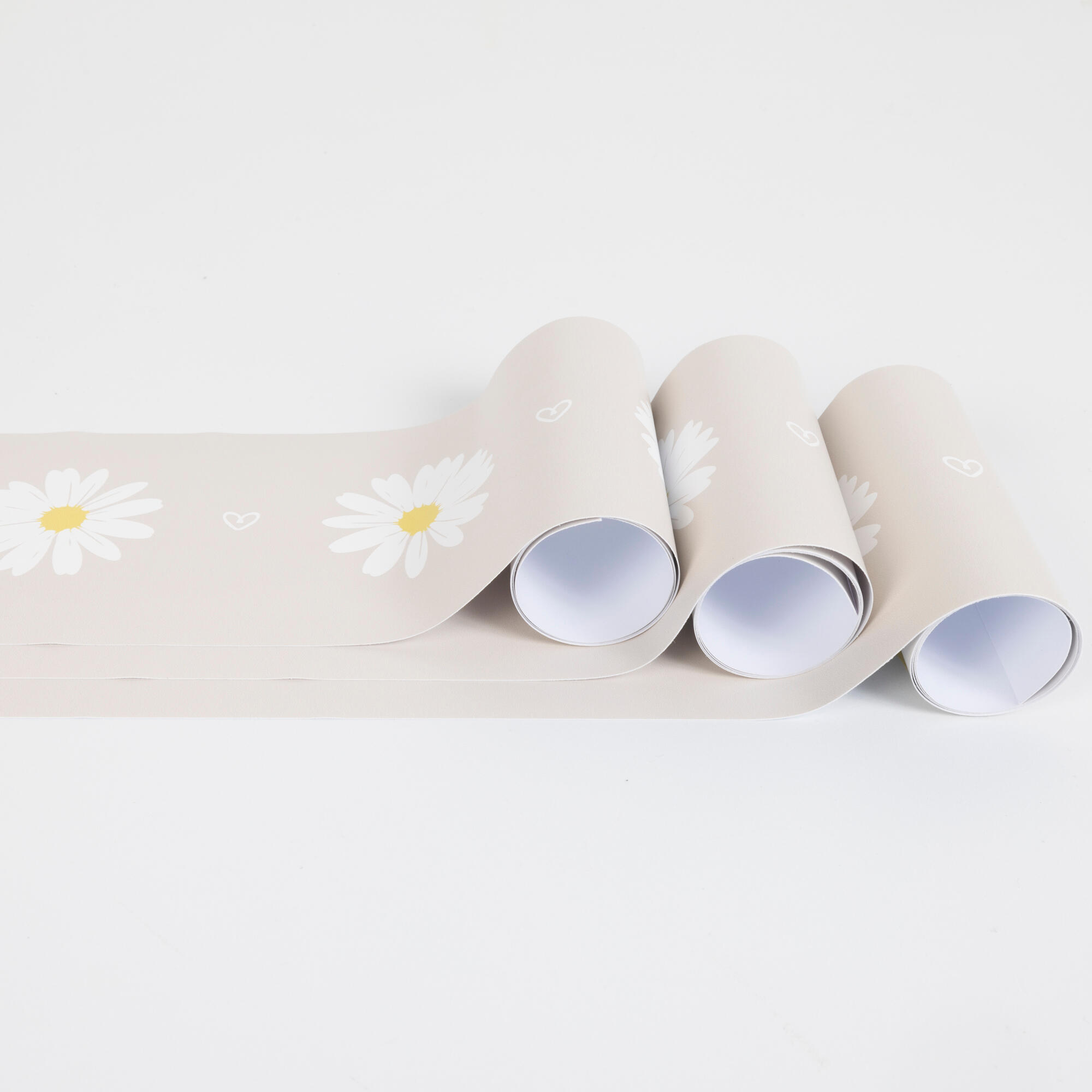 Cenefa adhesiva PVC lavable infantil Margaritas rosa 115 cm x 3 m - 5