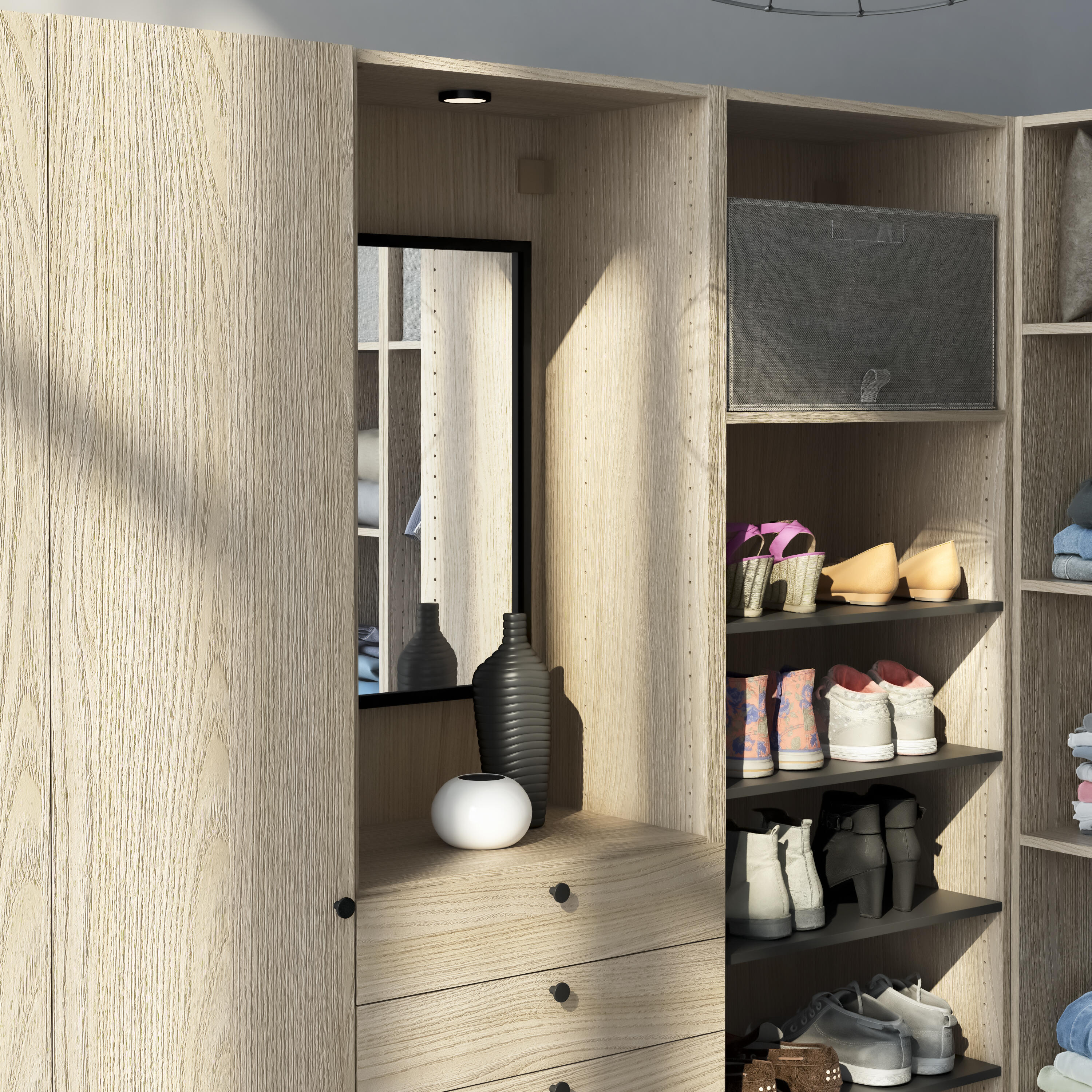 Conjunto 2 prateleiras 60x38 cm carvalho Spaceo Evo'M - 12