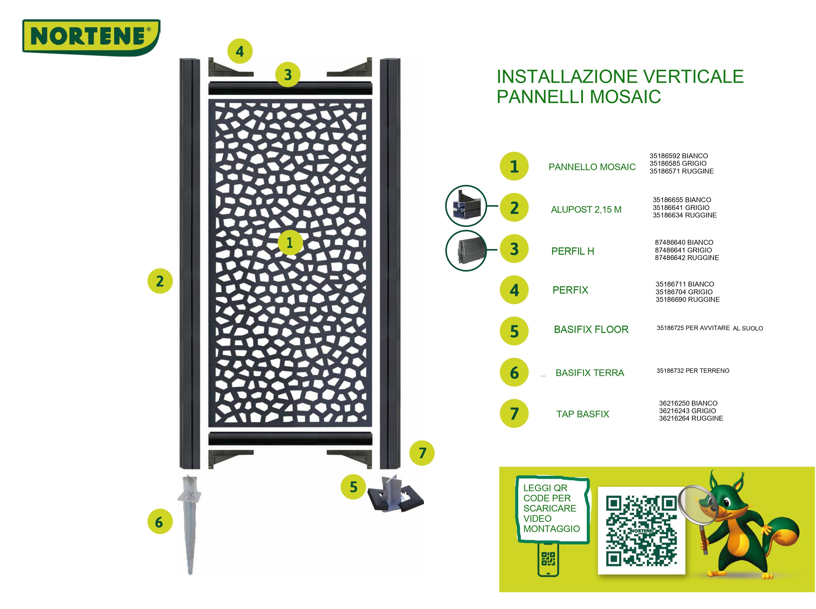 Pannello di recinzione in PVC grigio MOSAIC L 100 x H 200 cm, spessore 5 mm - 15