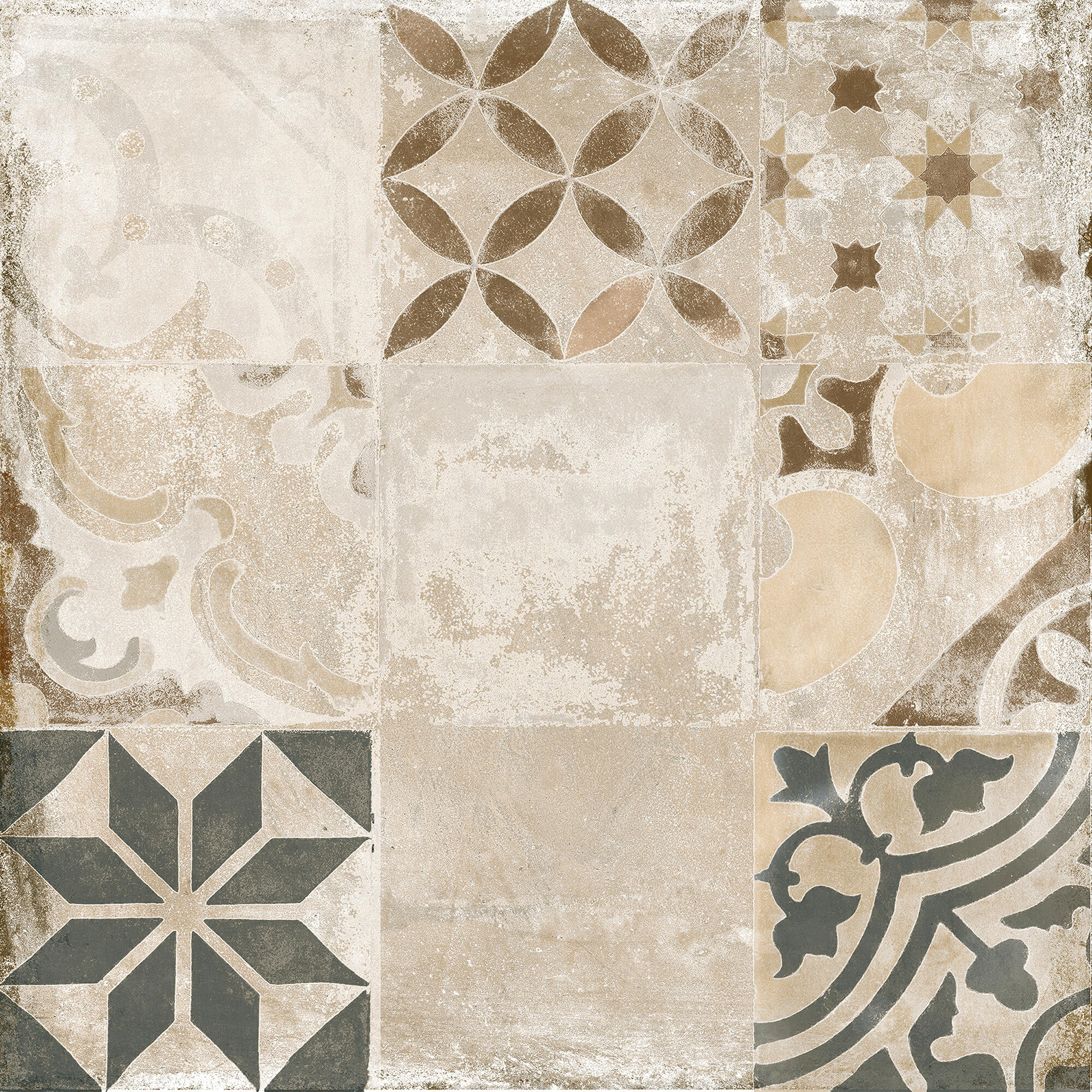 Suelo cerámico alhamar efecto piedra blanco 33x33 cm c3