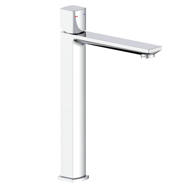 Rubinetto per lavabo getto laminare cristallino Coral cromato lucido AQUASANIT