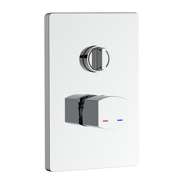Rubinetto per doccia getto laminare cristallino ad incasso con deviatore Coral cromo lucido AQUASANIT