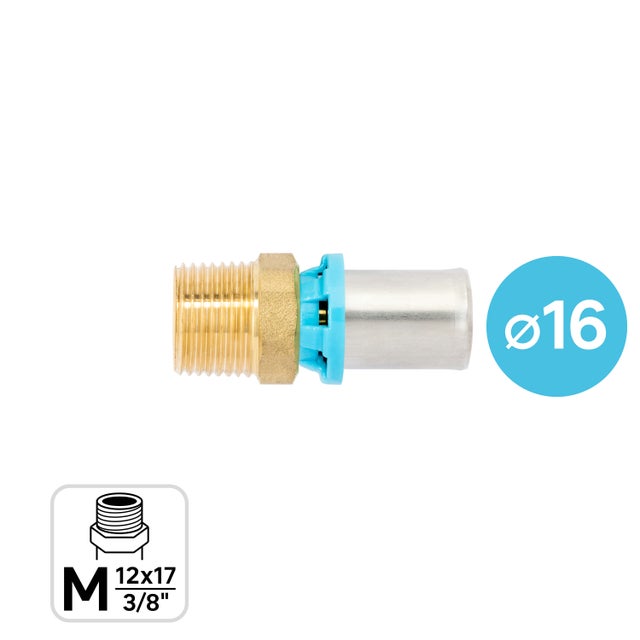 Lot de 10 raccord pour tuyau multicouche à visser / à sertir D.16 mm, EQUATION
