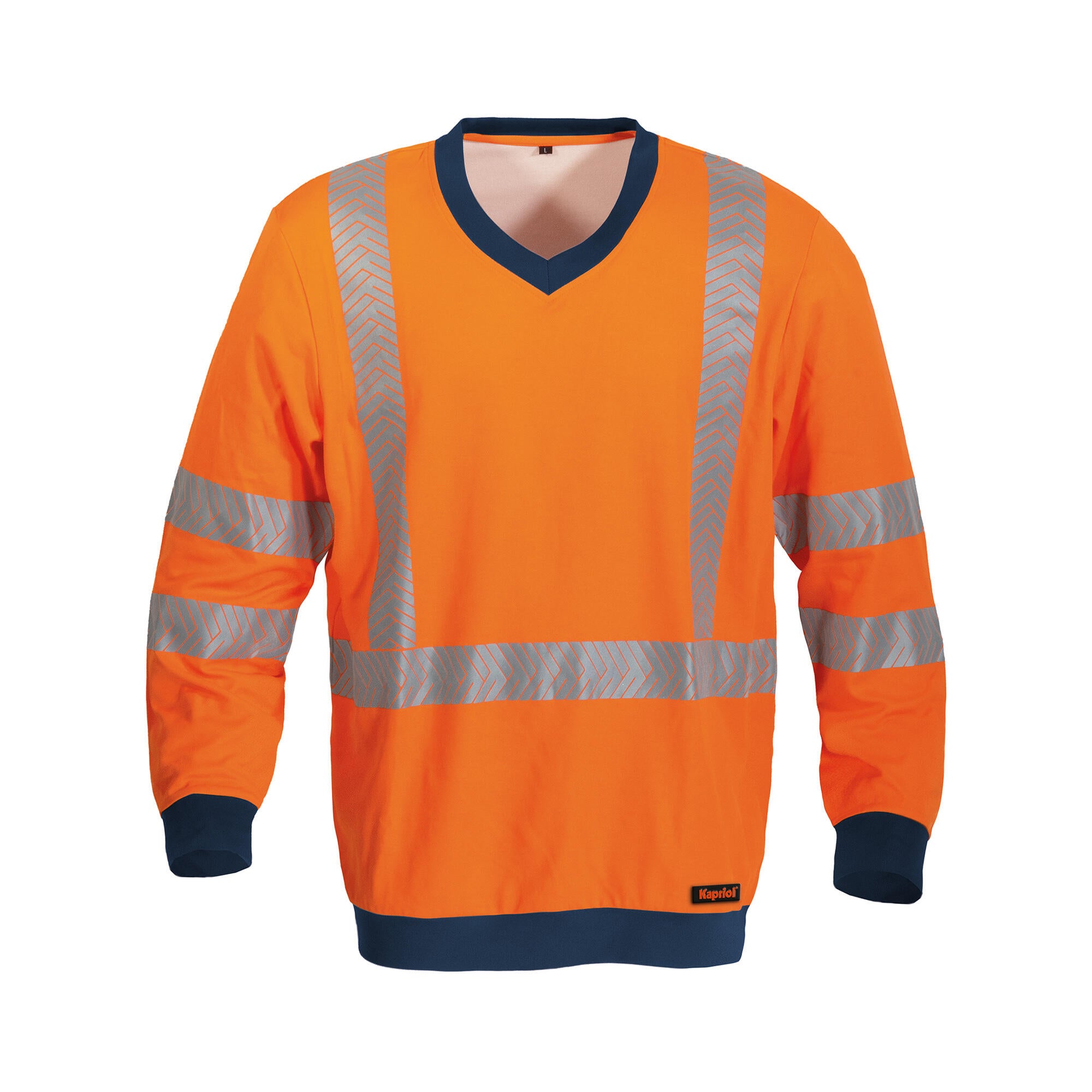 VELILLA T-Shirt Manches Longues Polyester Recyclé Haute Visibilité Orange Fluo XL - EN 20471