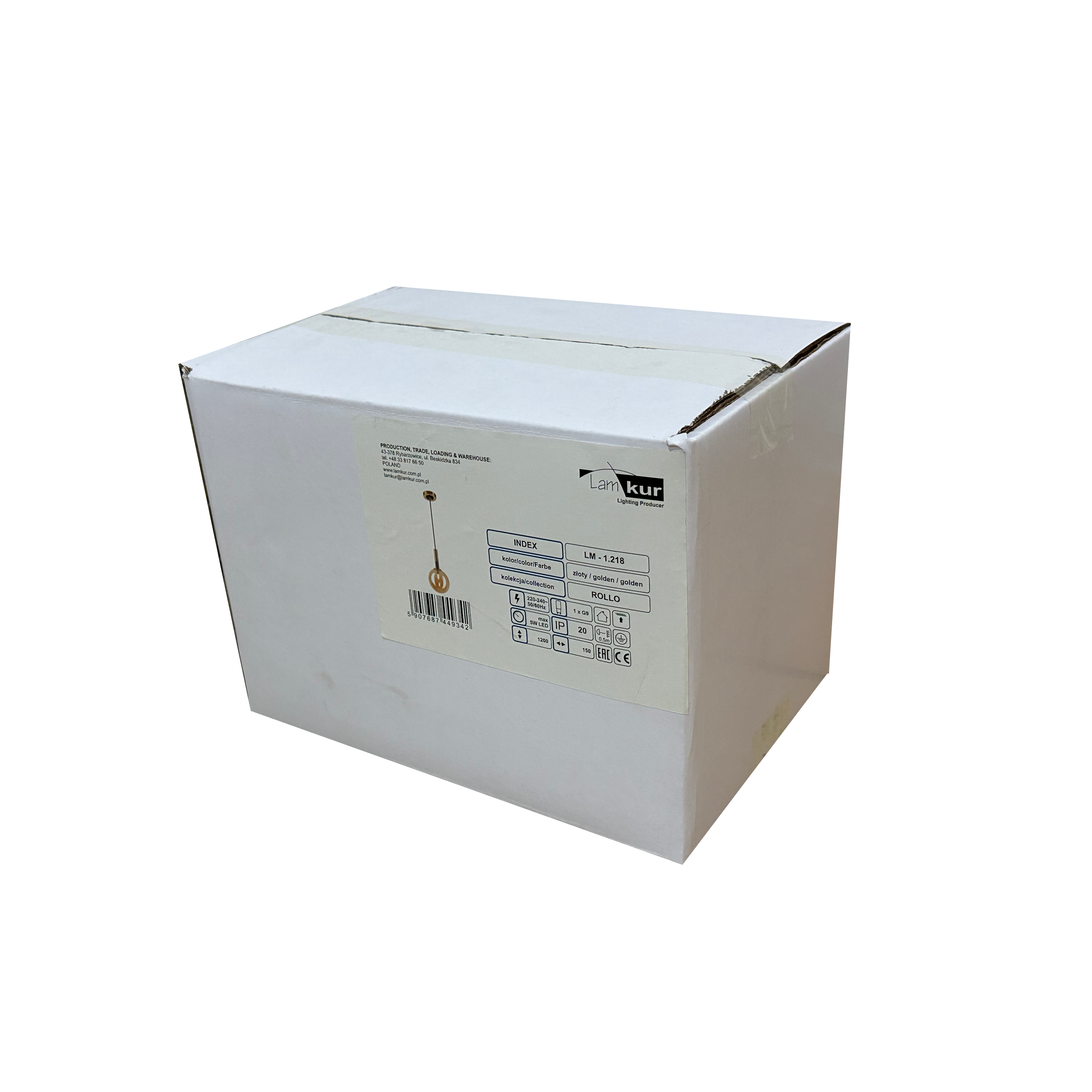 Lampa wisząca Rollo złoto-czarna G9 Lamkur - 10