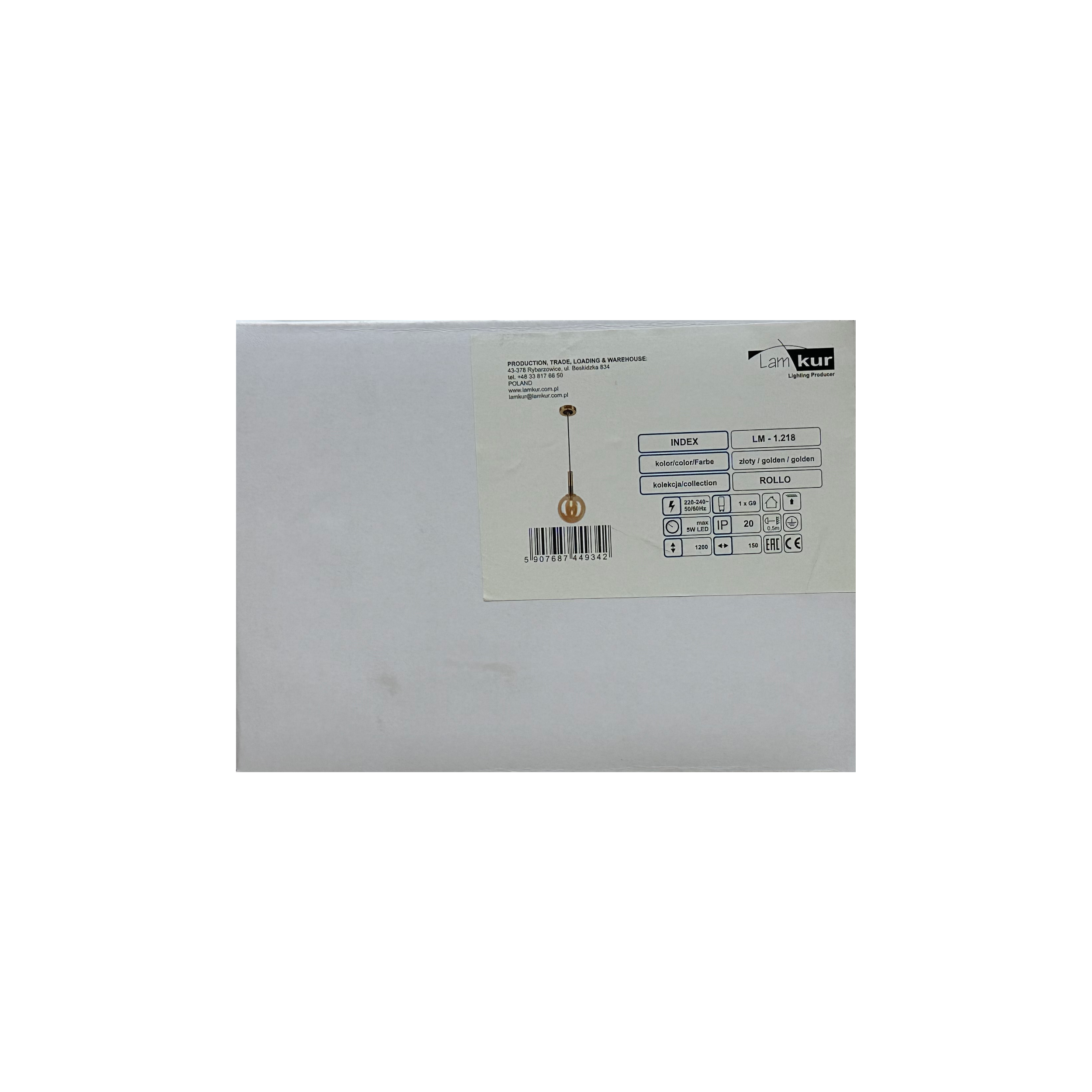 Lampa wisząca Rollo złoto-czarna G9 Lamkur - 9