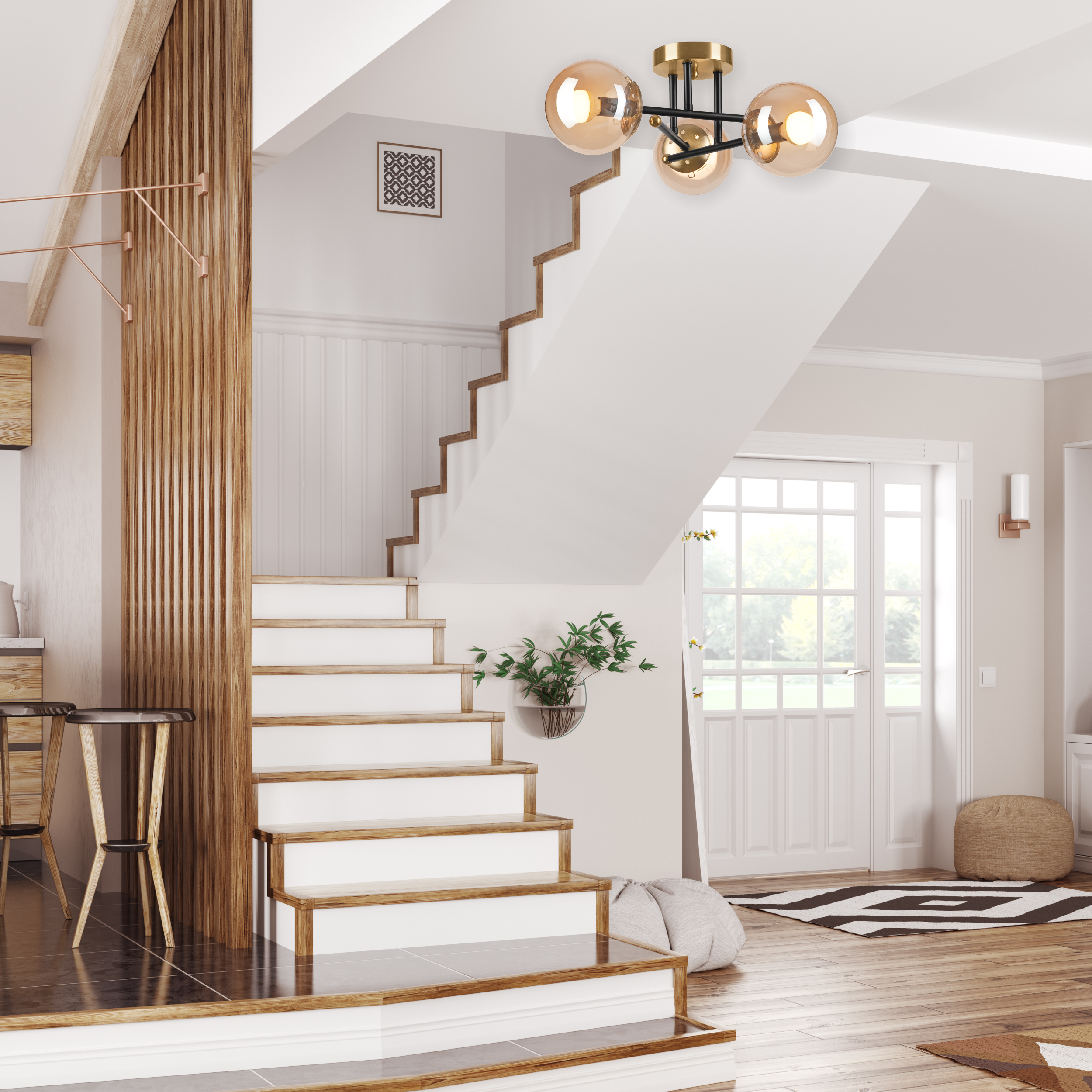 Lampa sufitowa Malena złoto-czarna 3 x E14 Lamkur - 4