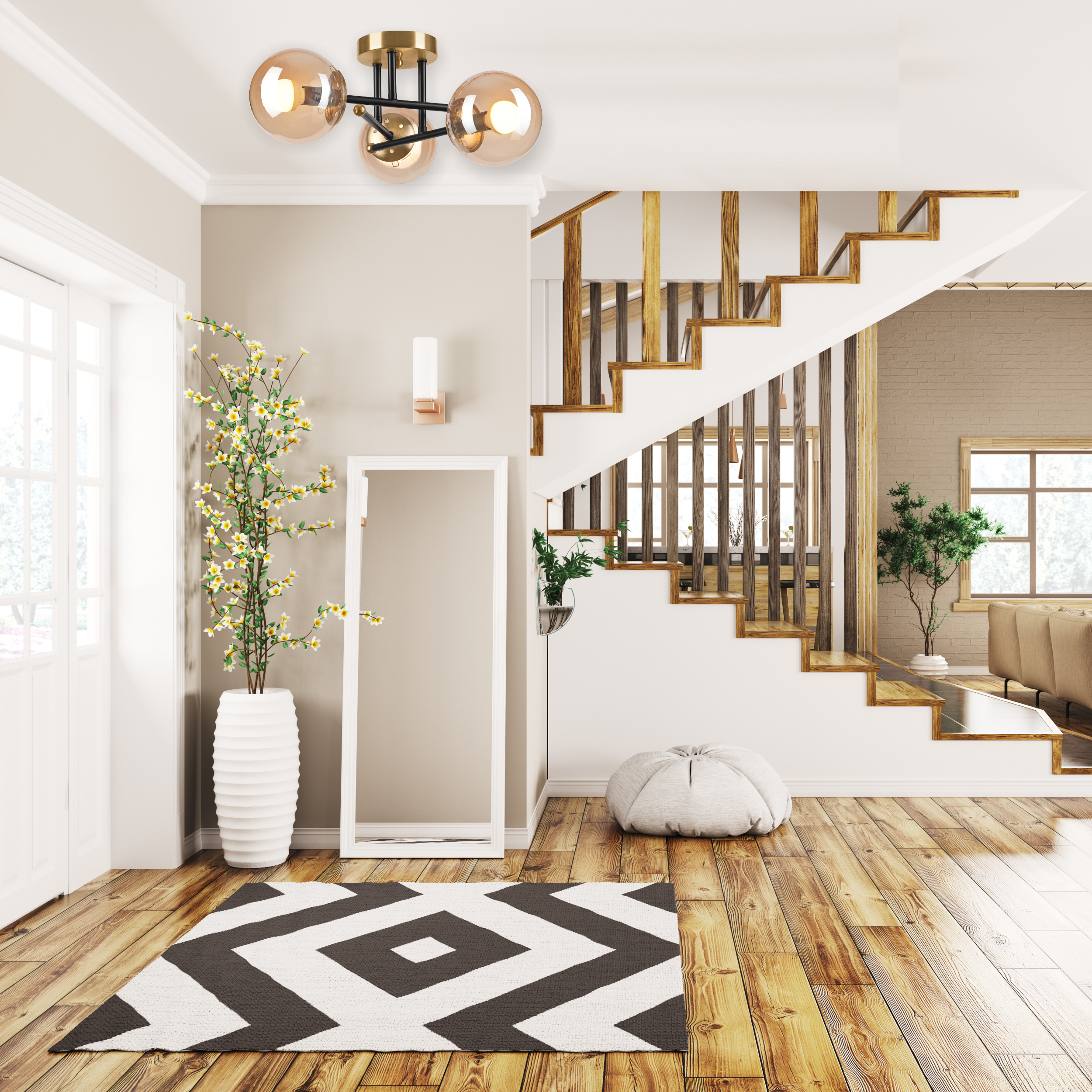 Lampa sufitowa Malena złoto-czarna 3 x E14 Lamkur - 3