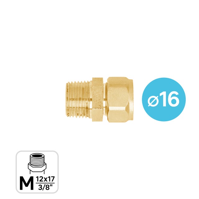 Lot de 10 raccord à compression multicouche ⌀ 16 M12x17 (3/8
